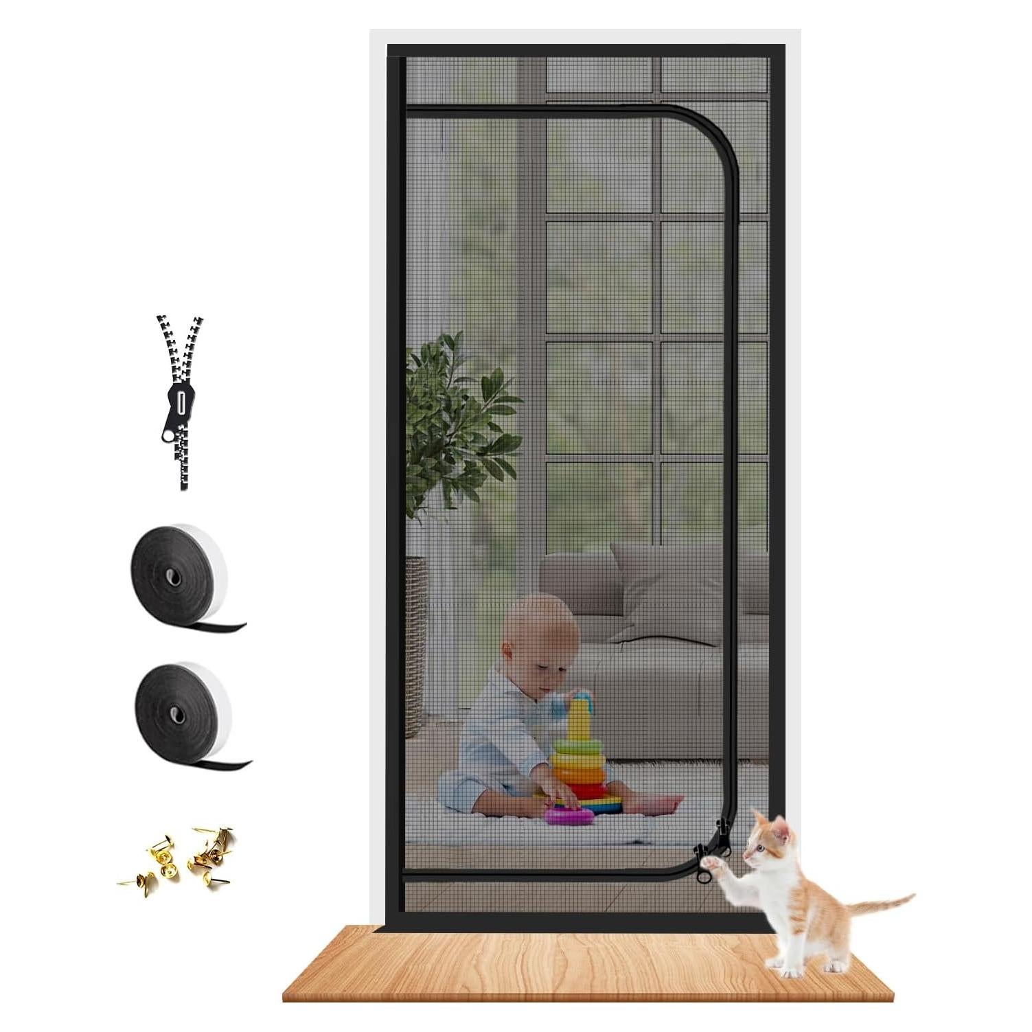 Puerta de Pantalla para Mascotas Dixutzi 37x83 cm Negra