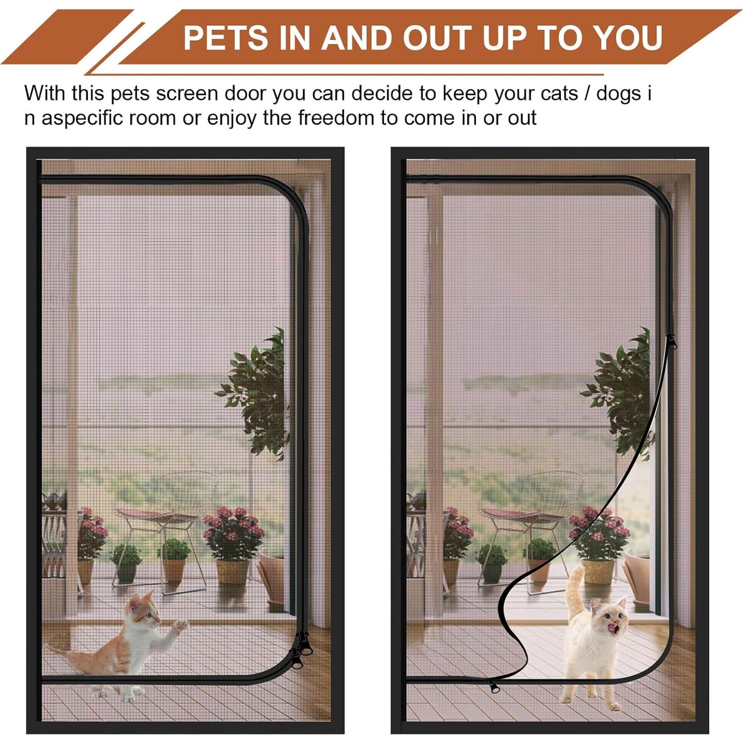 Puerta de Pantalla para Mascotas Dixutzi 37x83 cm Negra