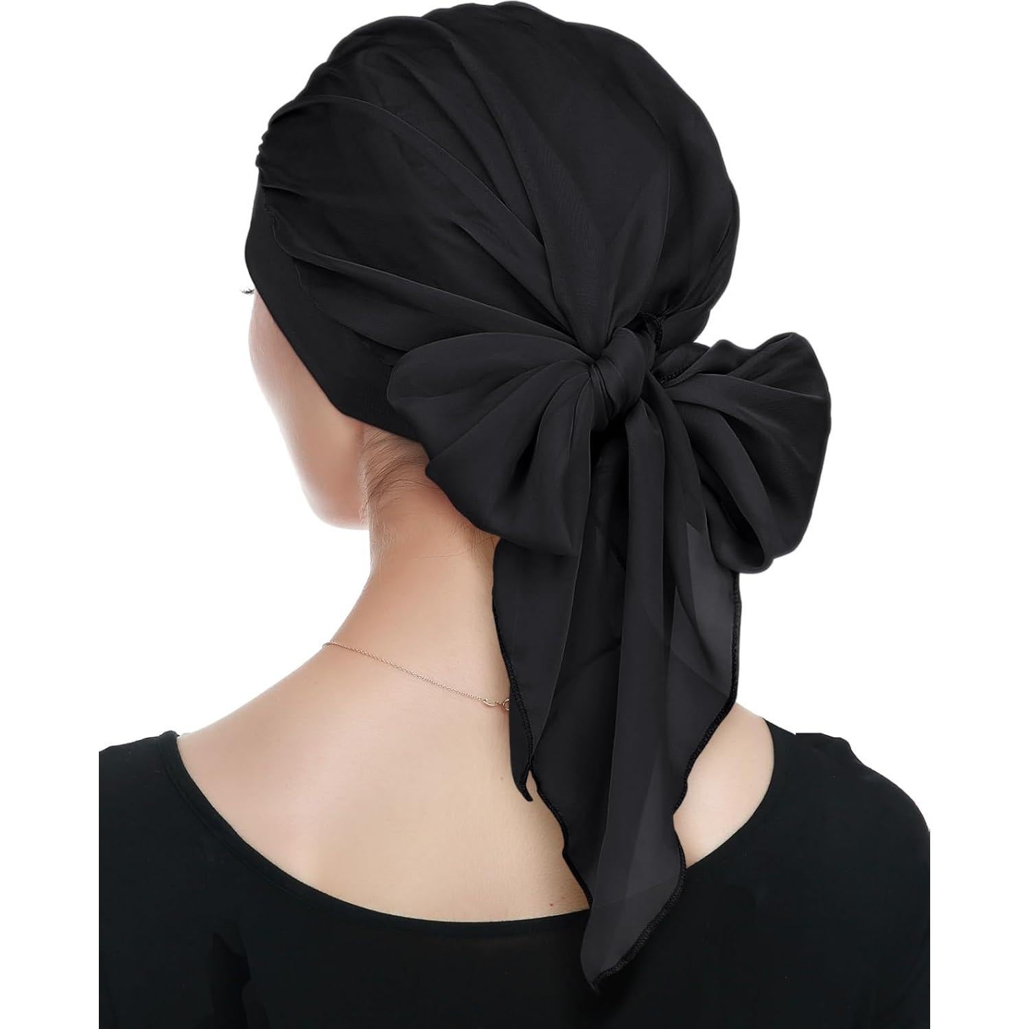 Bufanda de Chiffon para Quimioterapia Mujer Negra