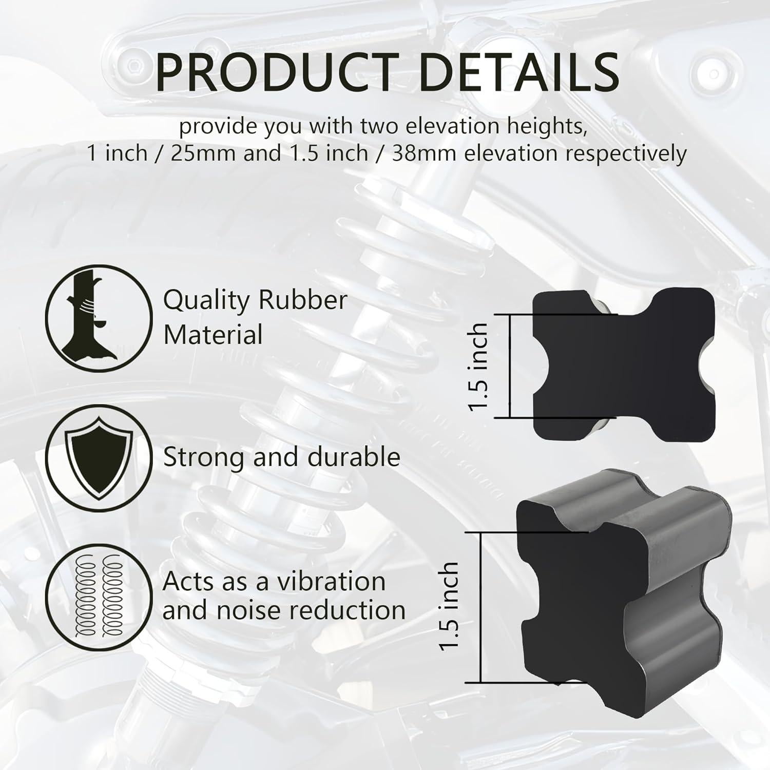 Espaciadores de Resortes de Bobina Stacool 4PCS Caucho 25-38mm