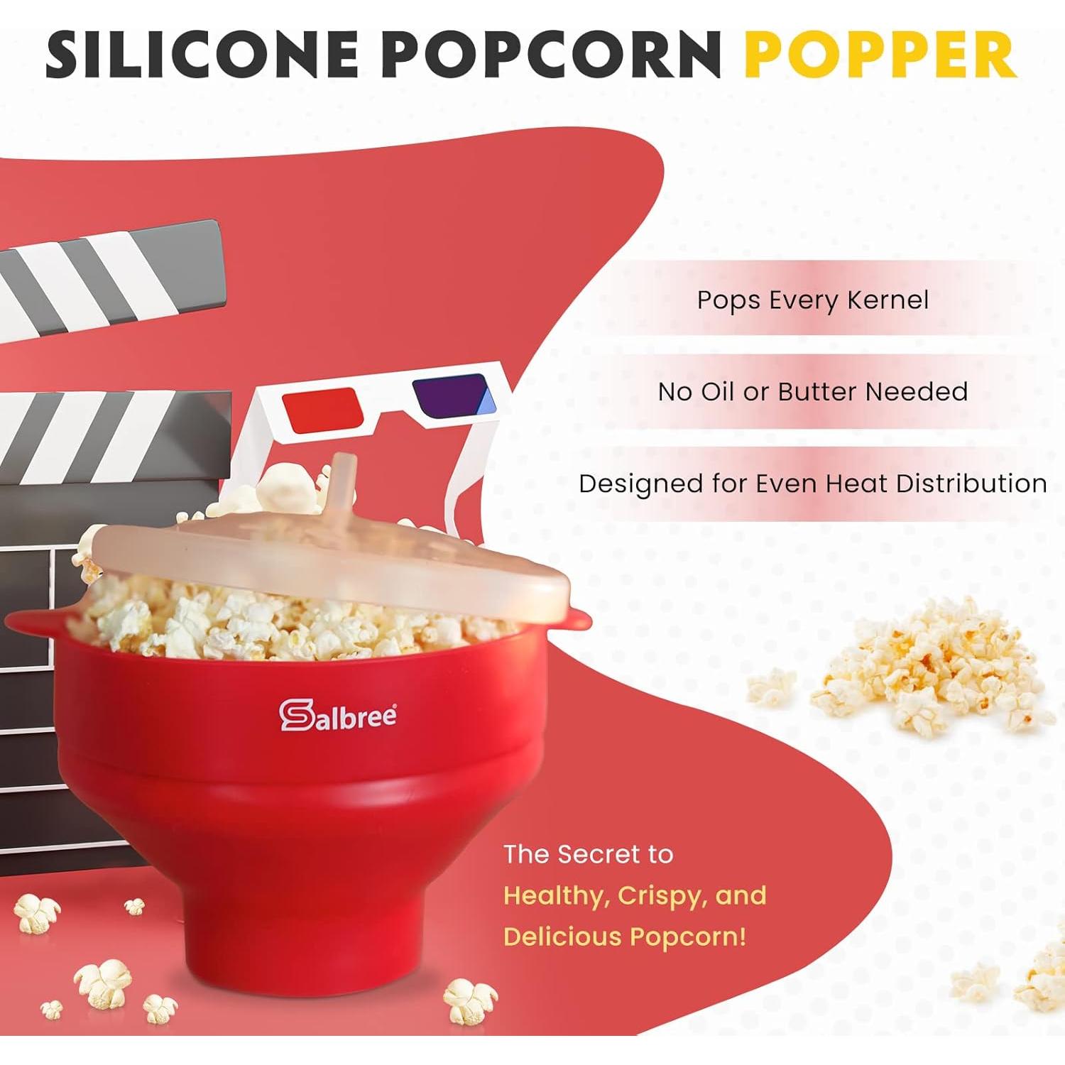 Máquina de Palomitas Salbree Silicona Plegable 16 Tazas Magenta