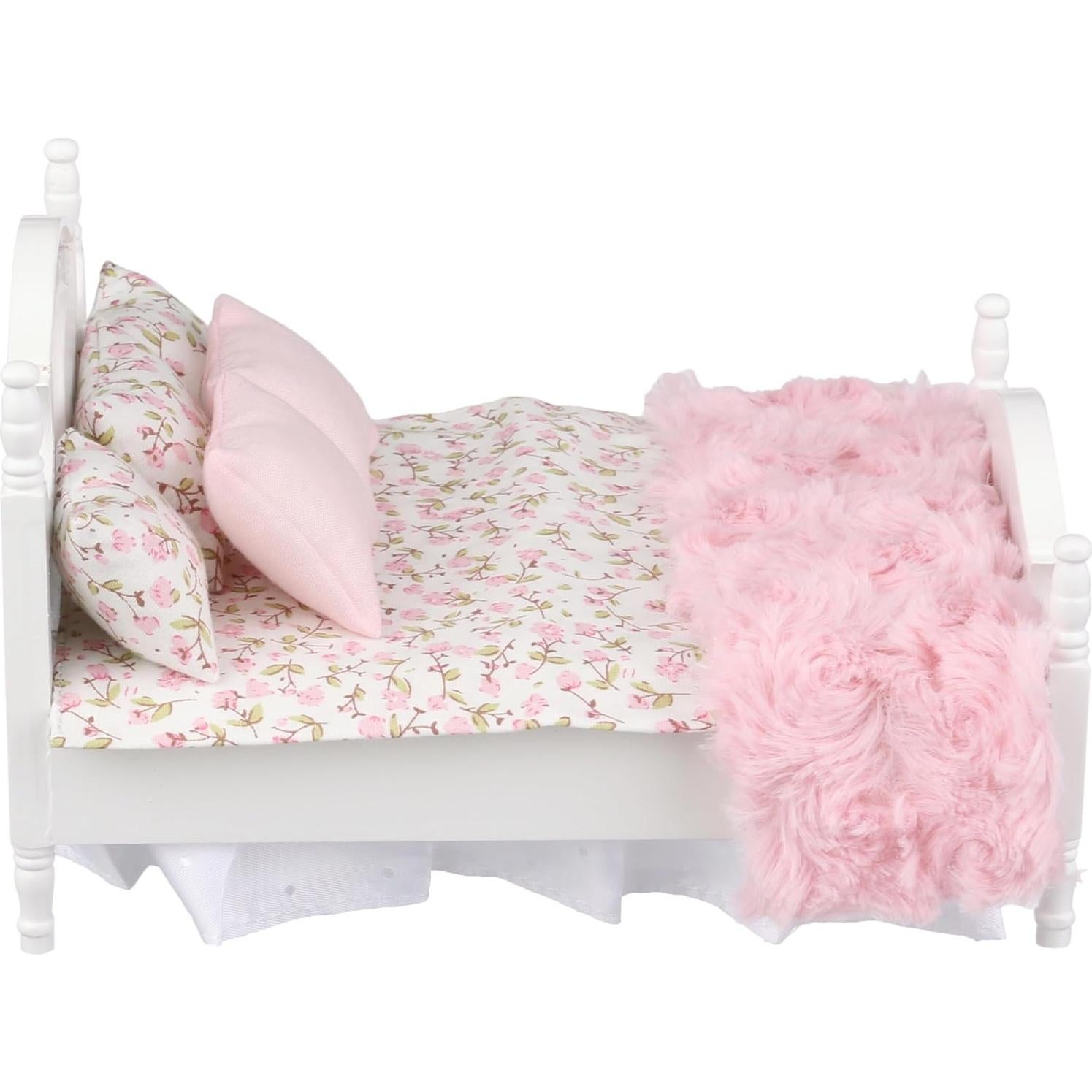 Juego de cama miniatura Inusitus para casa de muñecas 1/12