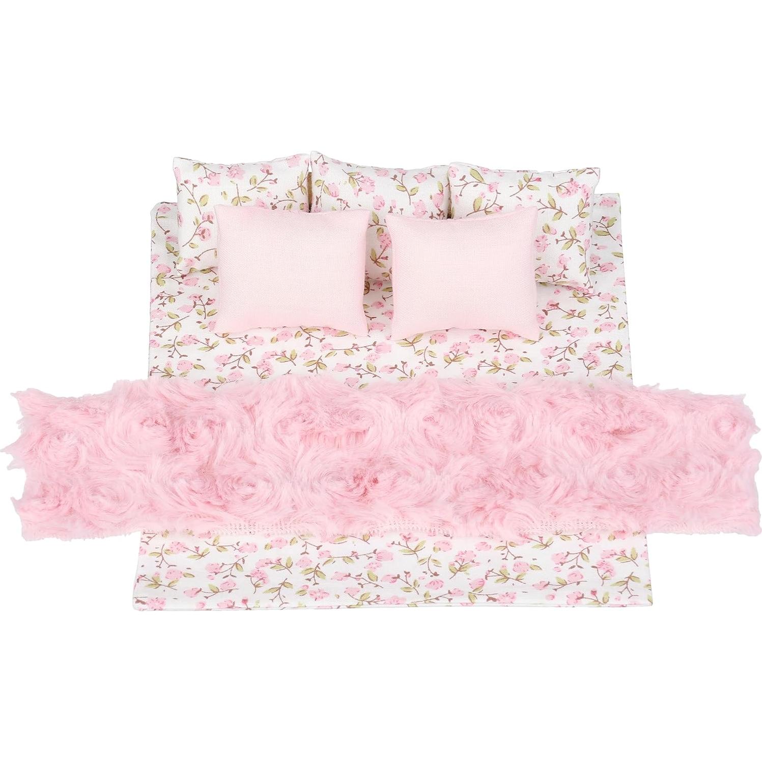 Juego de cama miniatura Inusitus para casa de muñecas 1/12