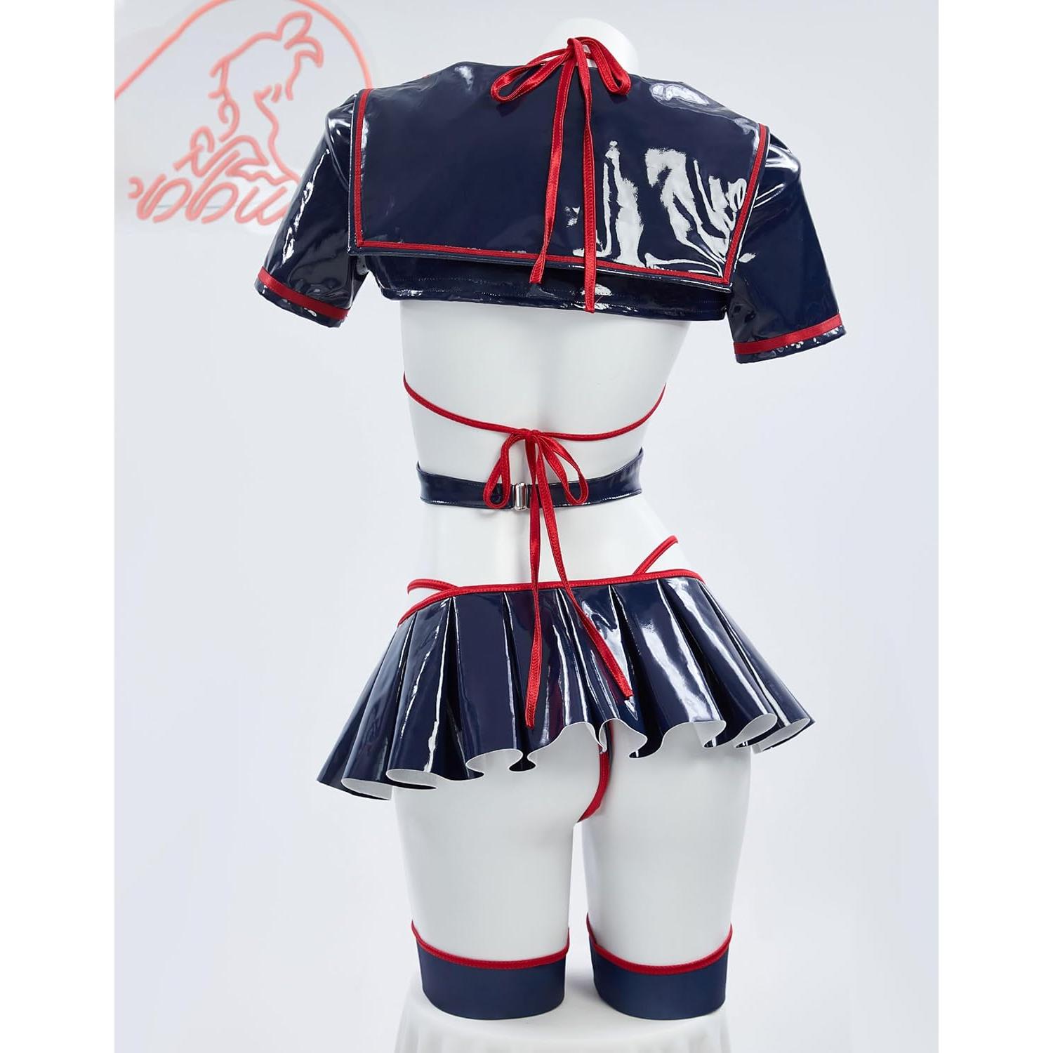 Disfraz de Cosplay Mujer Azul Oscuro con Falda y Guantes