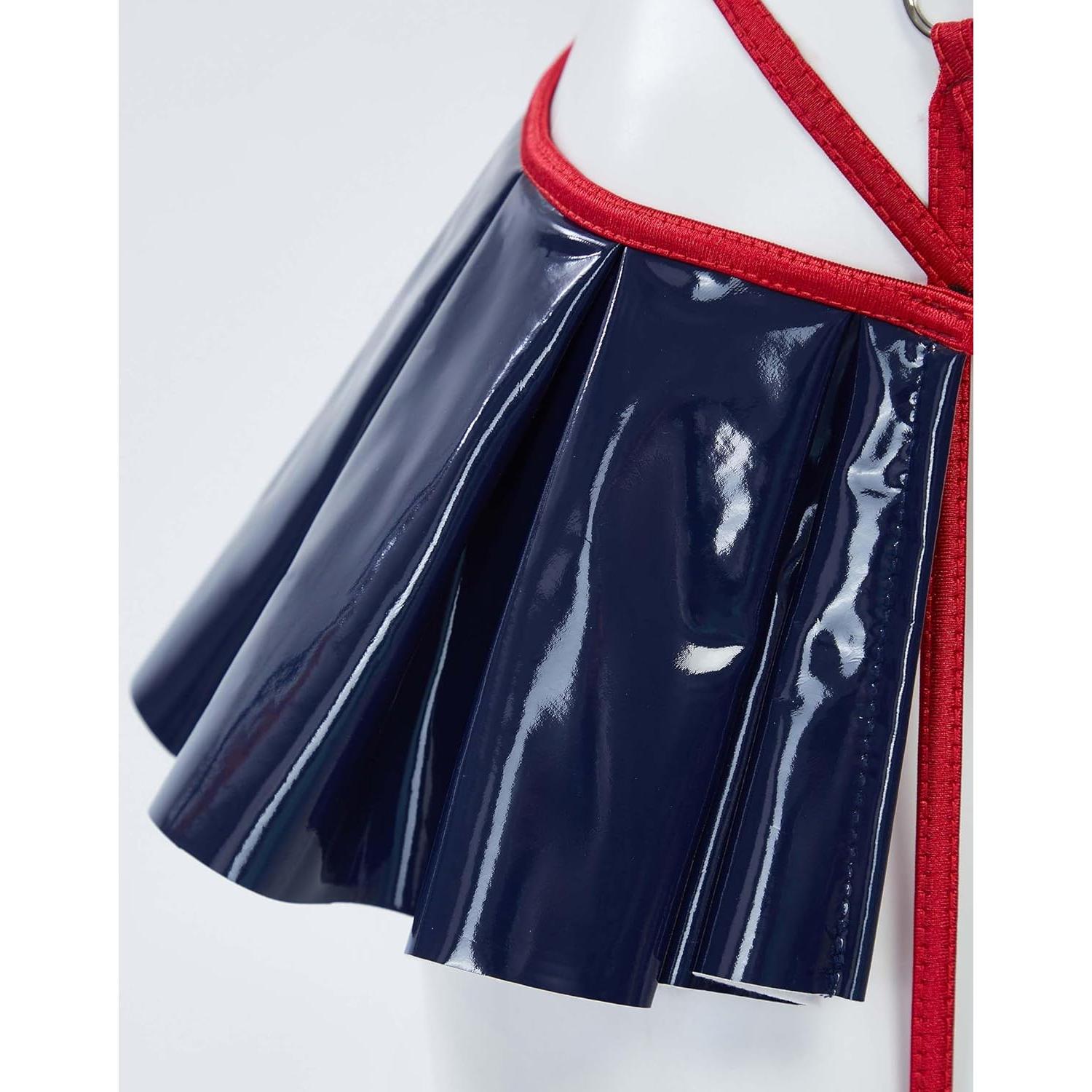 Disfraz de Cosplay Mujer Azul Oscuro con Falda y Guantes