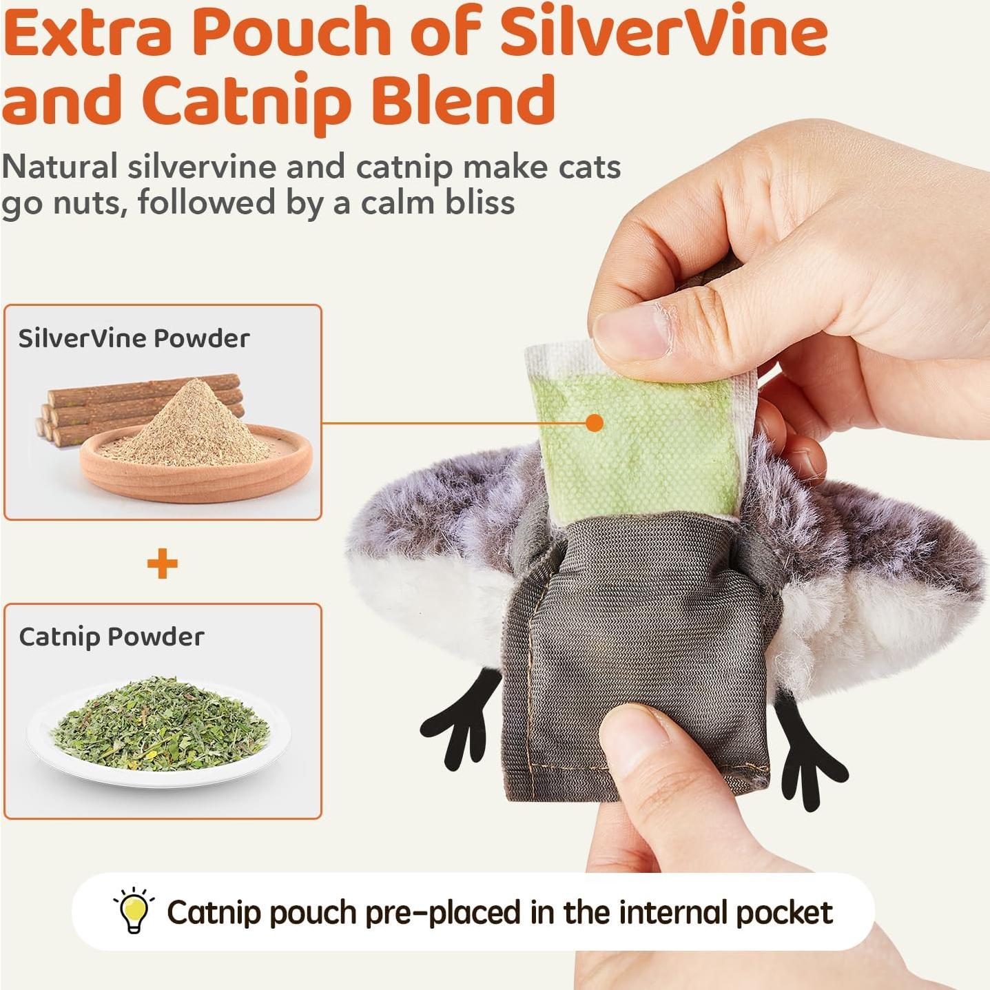 Juguete Interactivo para Gatos Potaroma Chorlito Canta 10 cm