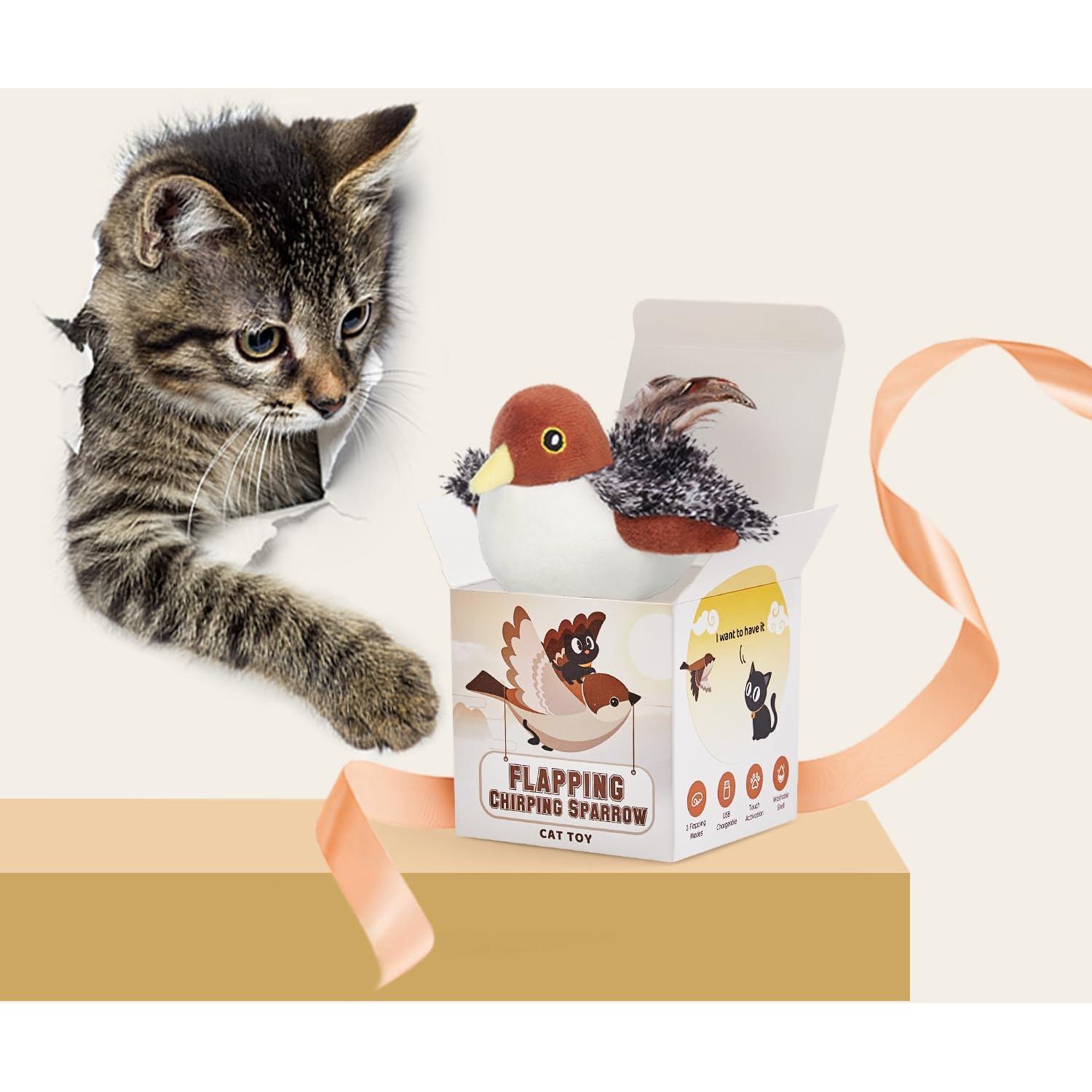 Juguete Interactivo para Gatos Potaroma Chorlito Canta 10 cm