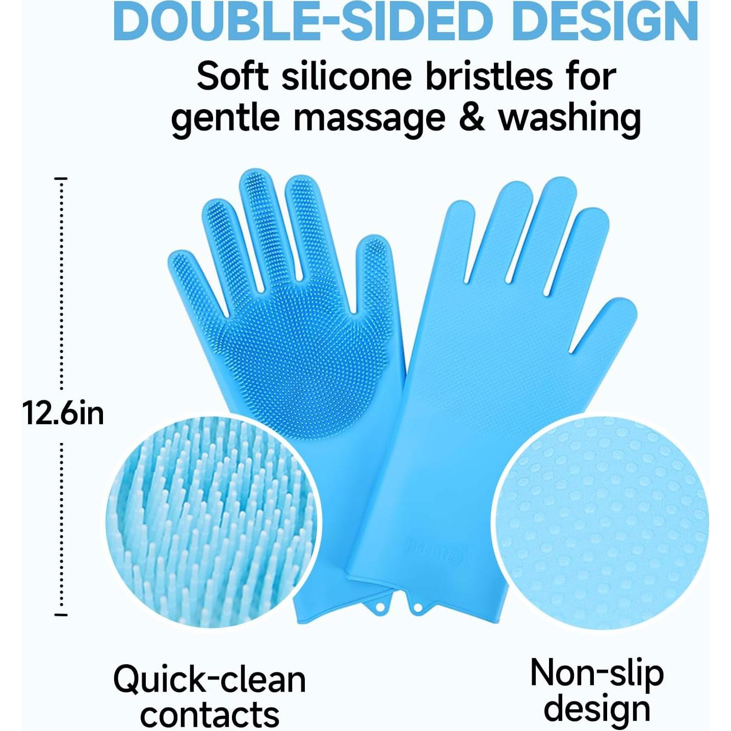 Guantes de Baño y Toalla Secado Rápido KUEIOX para Mascotas