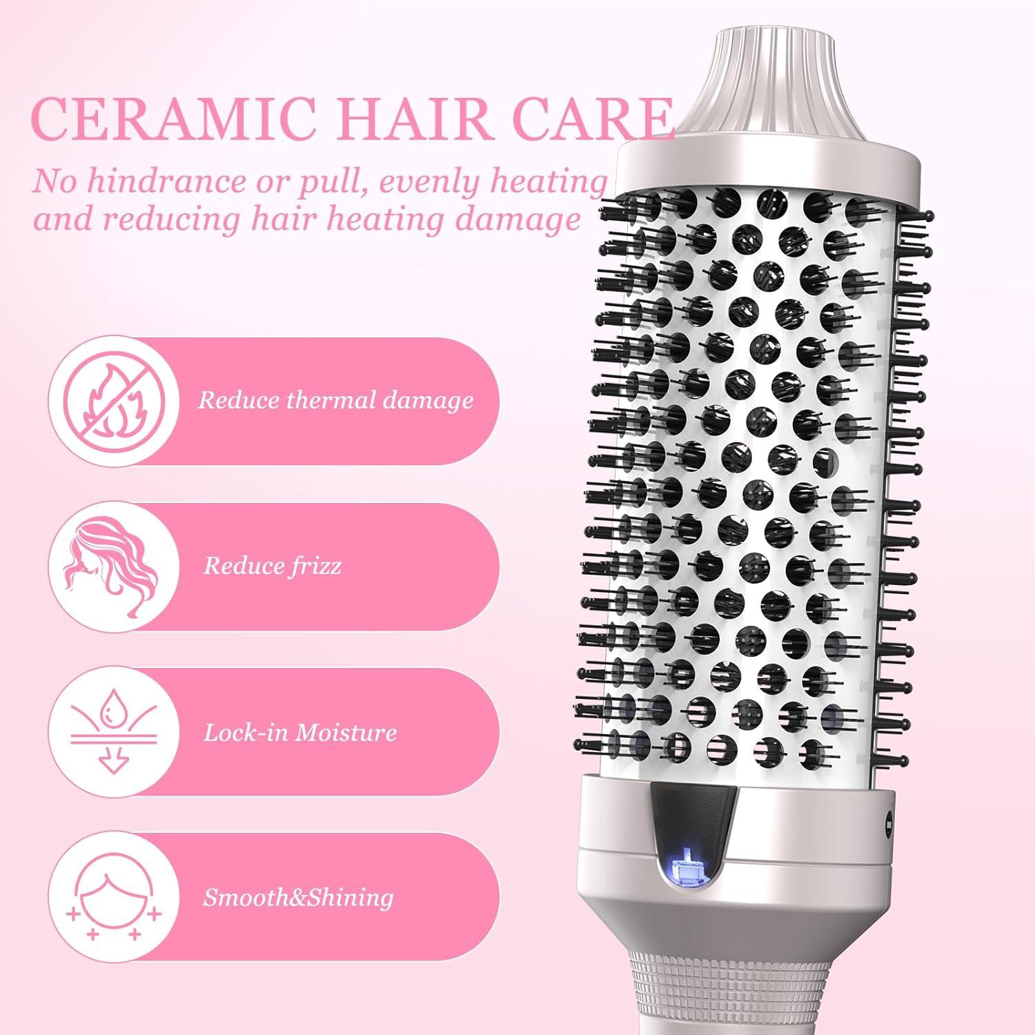 K&K Cepillo Térmico Redondo 4,32 cm 2 en 1 Alisador y Rizador