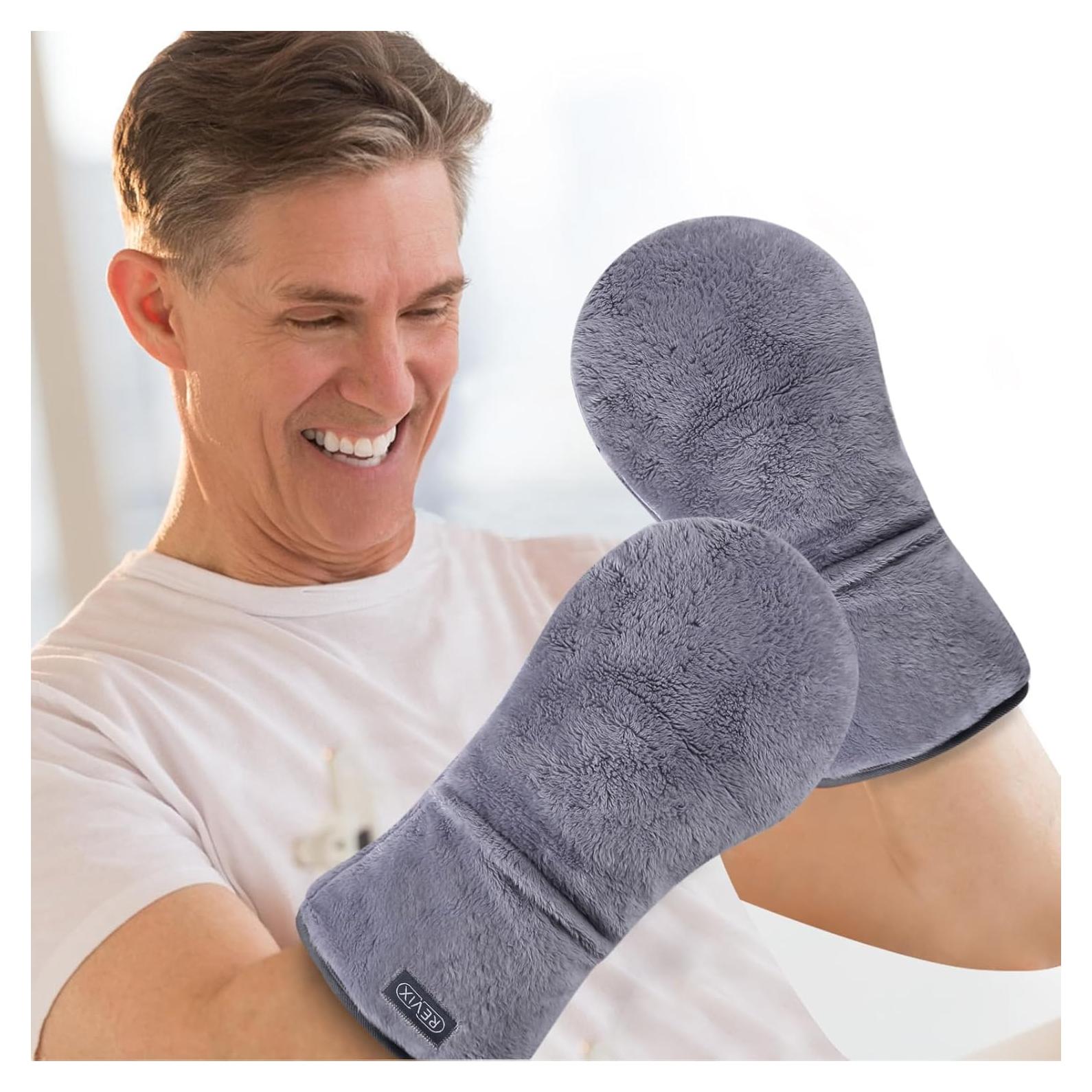 Mitones Calentados REVIX para Manos - Terapia Microondas Gris Claro