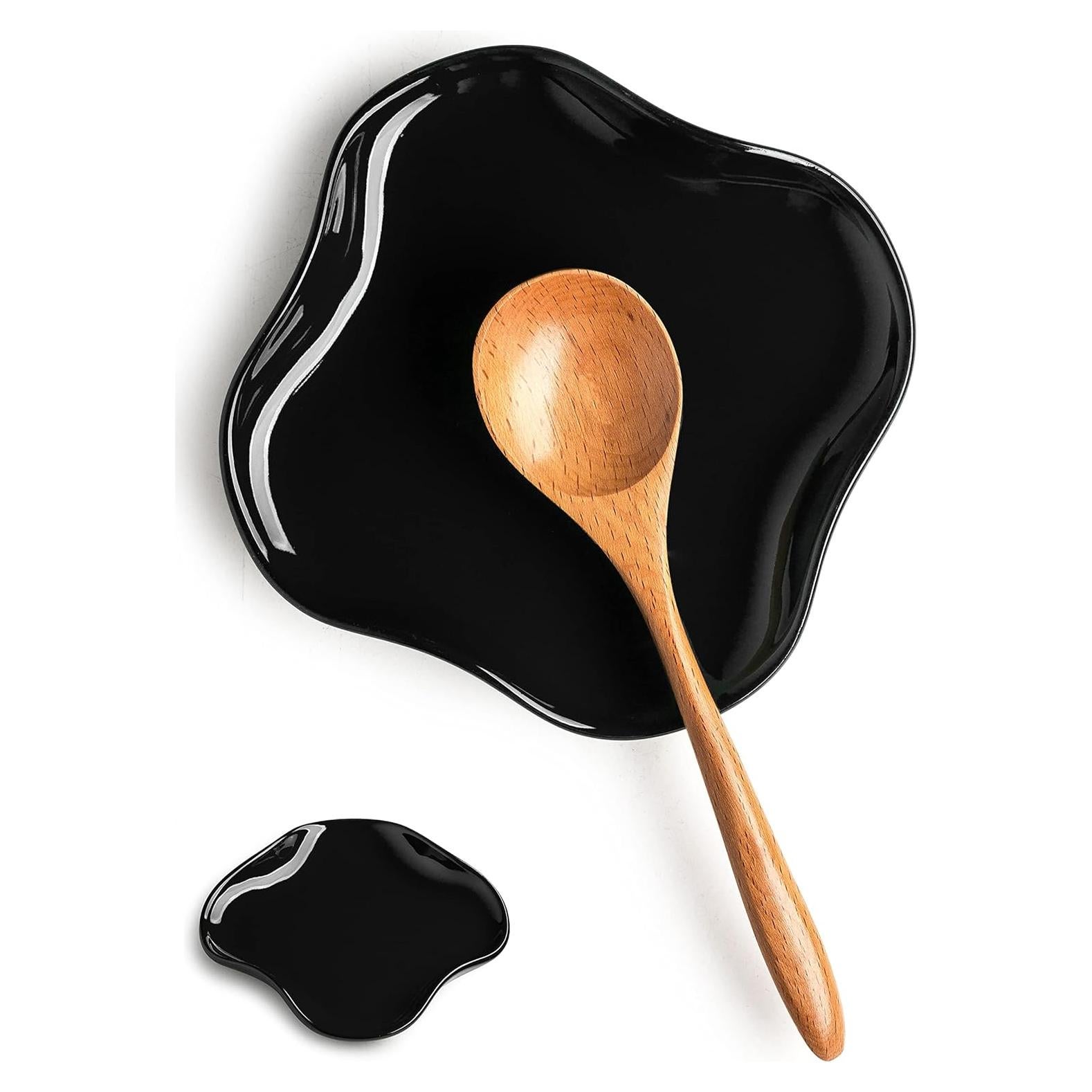 Reposacucharas de Cerámica Cormomu Negro 13x13 cm Resistente