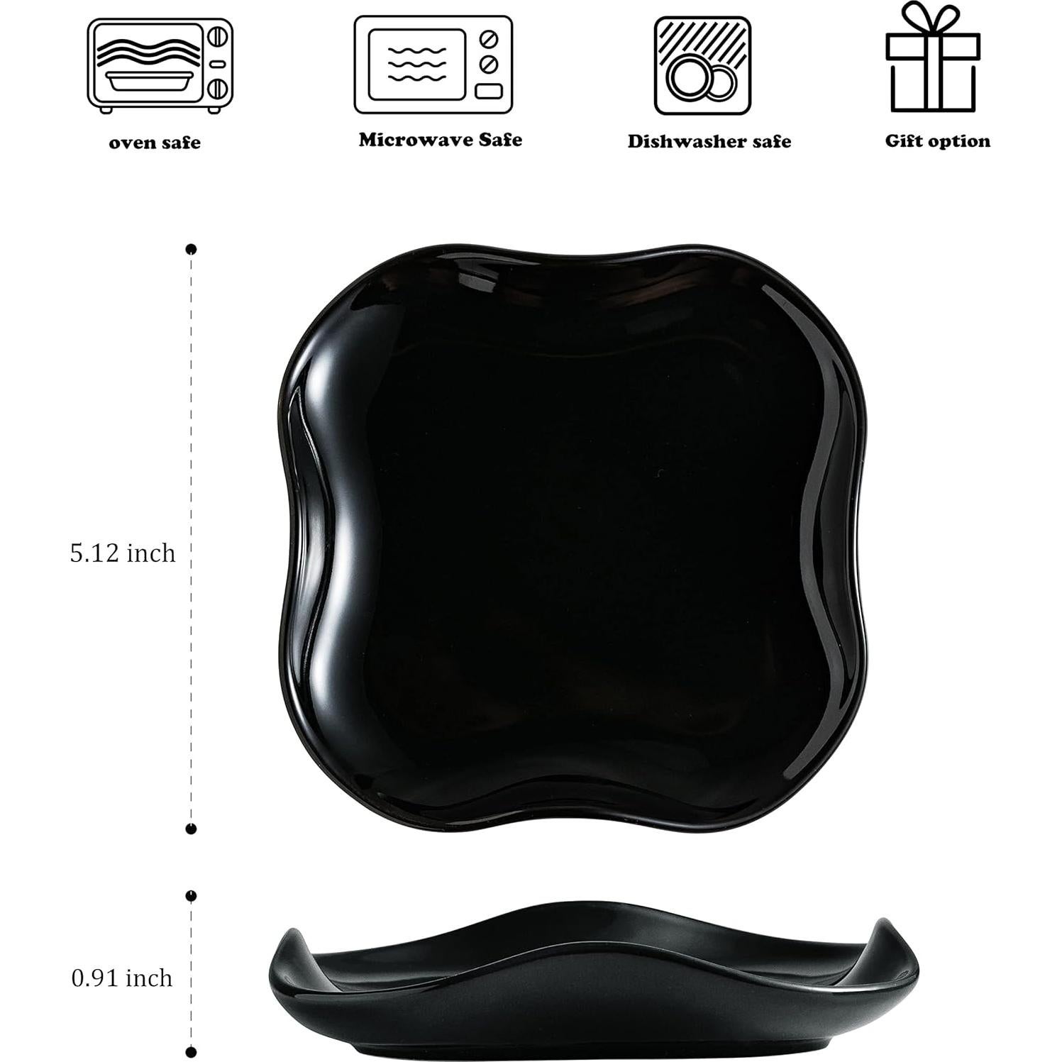 Reposacucharas de Cerámica Cormomu Negro 13x13 cm Resistente