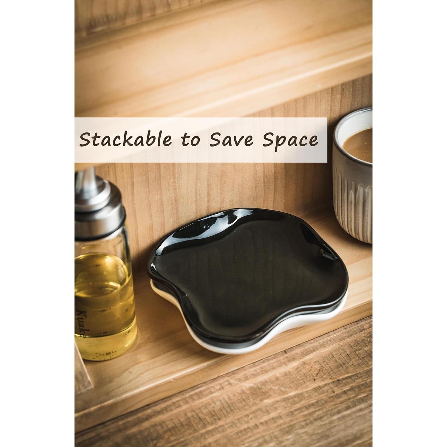 Reposacucharas de Cerámica Cormomu Negro 13x13 cm Resistente