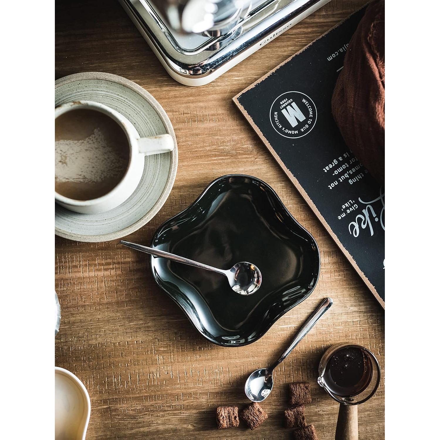 Reposacucharas de Cerámica Cormomu Negro 13x13 cm Resistente