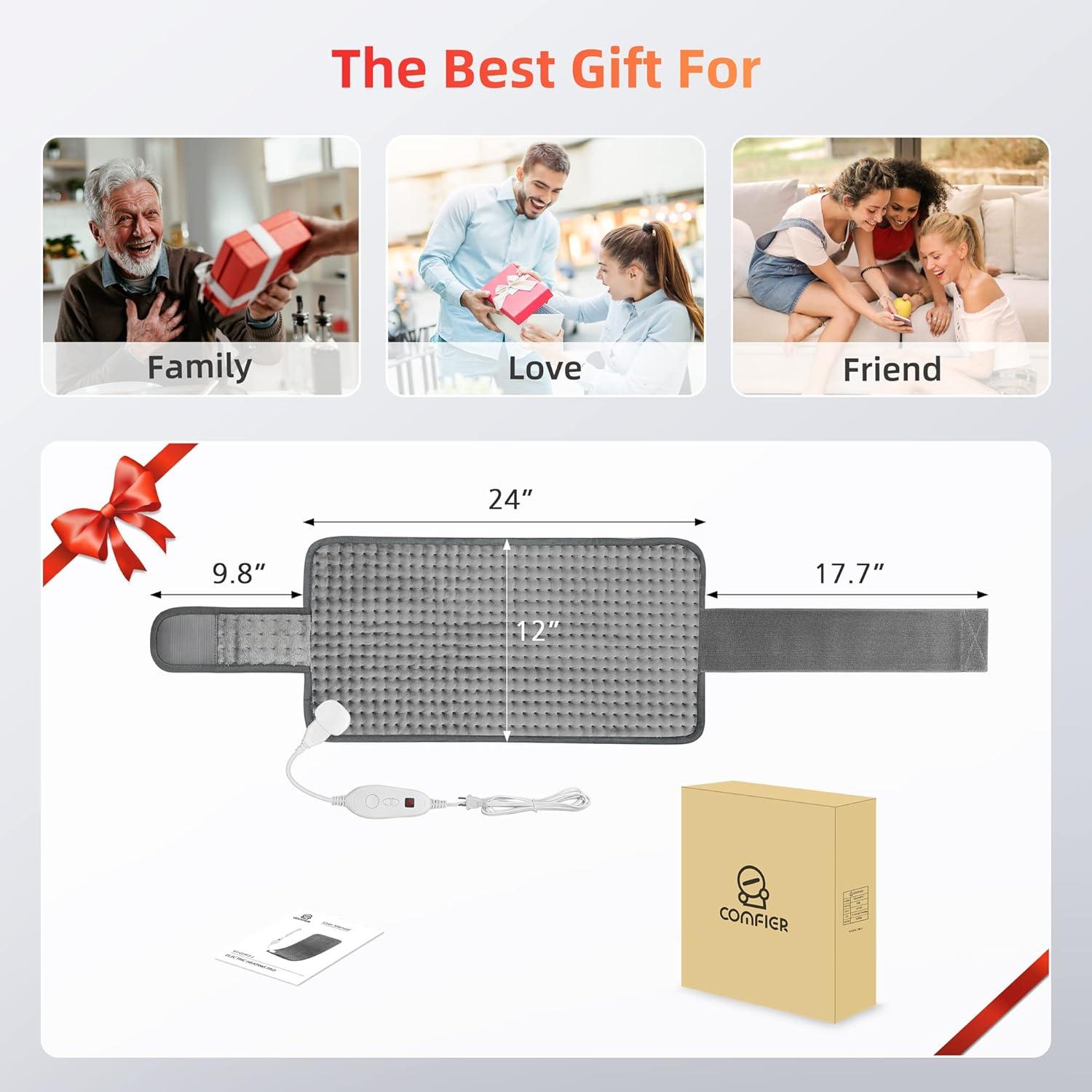 Almohadilla Térmica Comfier CF-019F3 12x24" 6 Niveles Calor