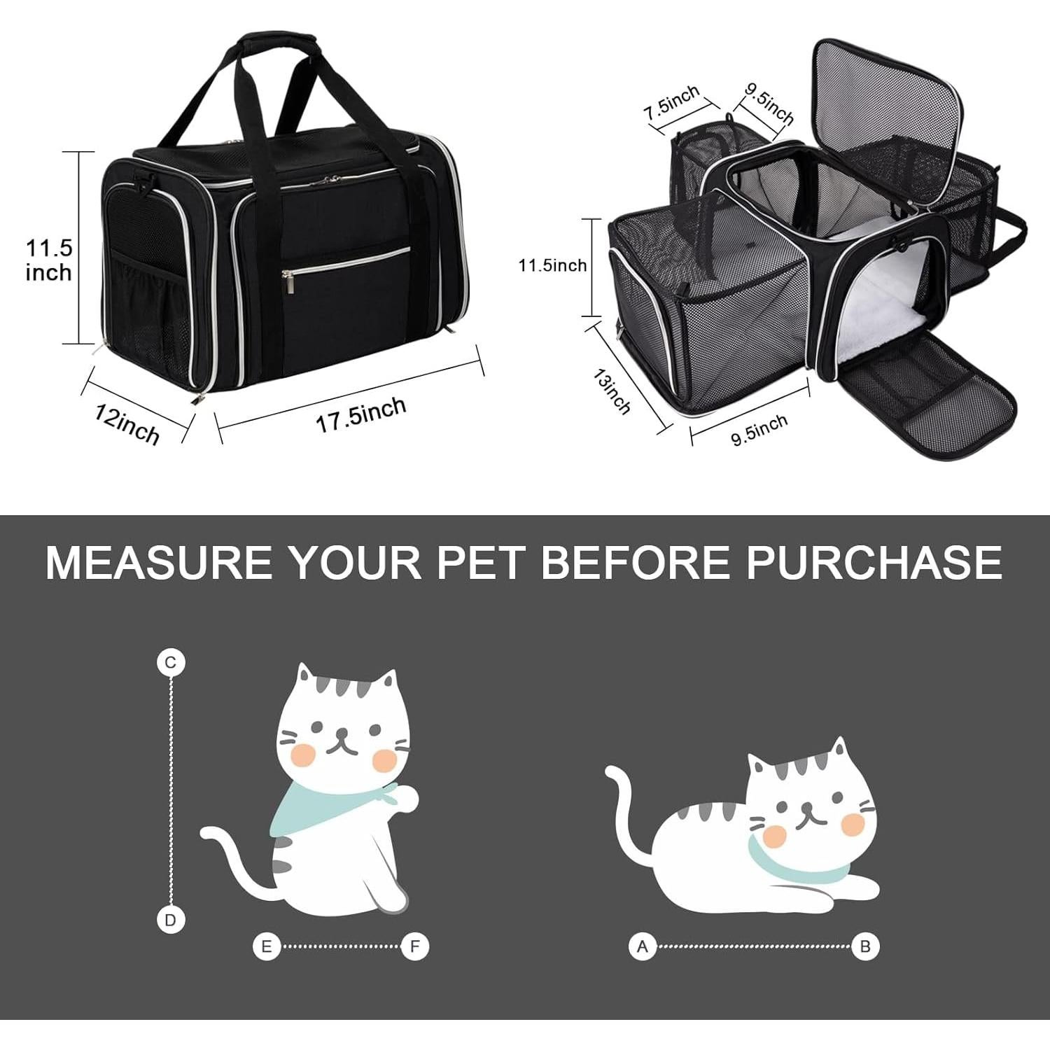Bolsa Transportadora Expandible para Gatos y Perros BAGLHER