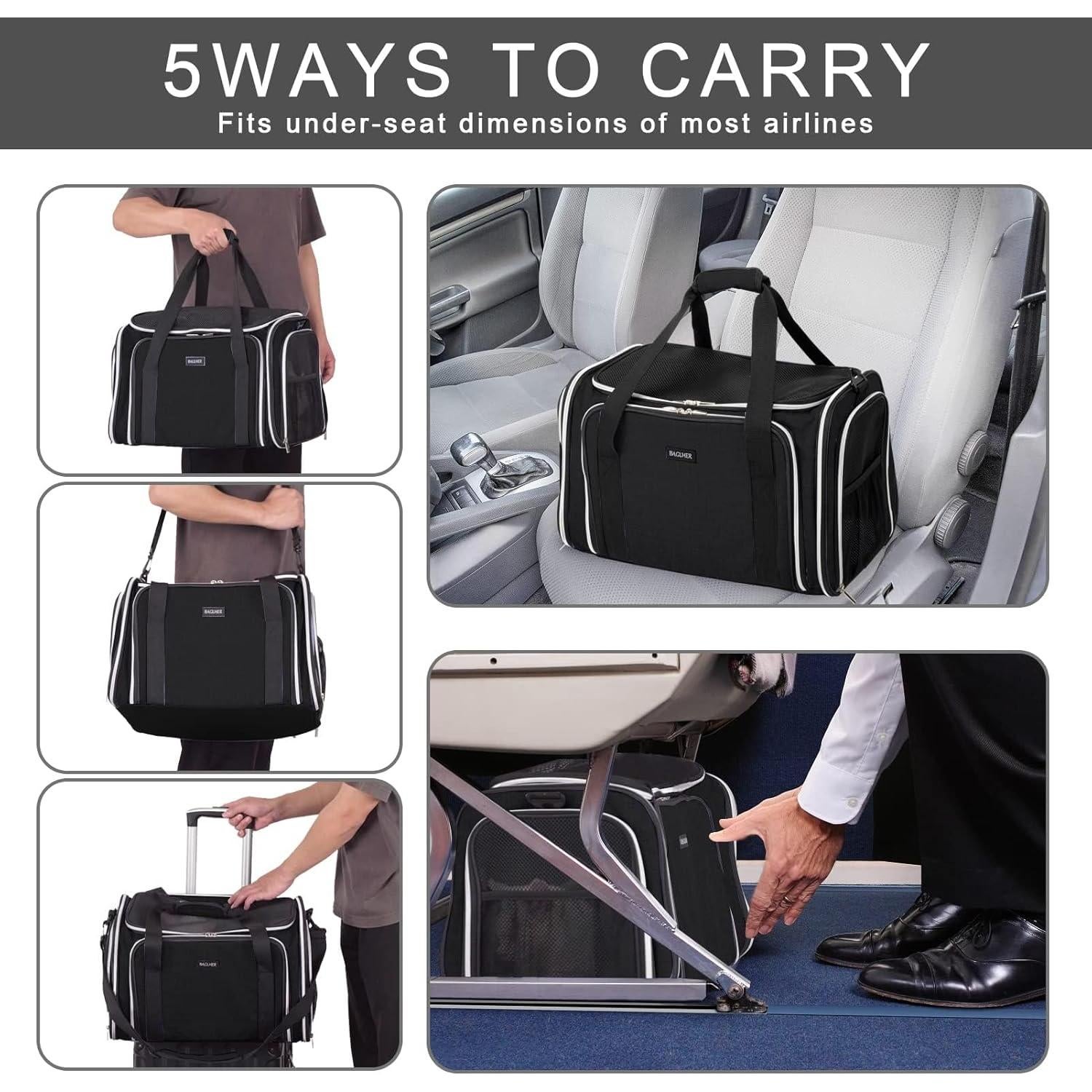 Bolsa Transportadora Expandible para Gatos y Perros BAGLHER