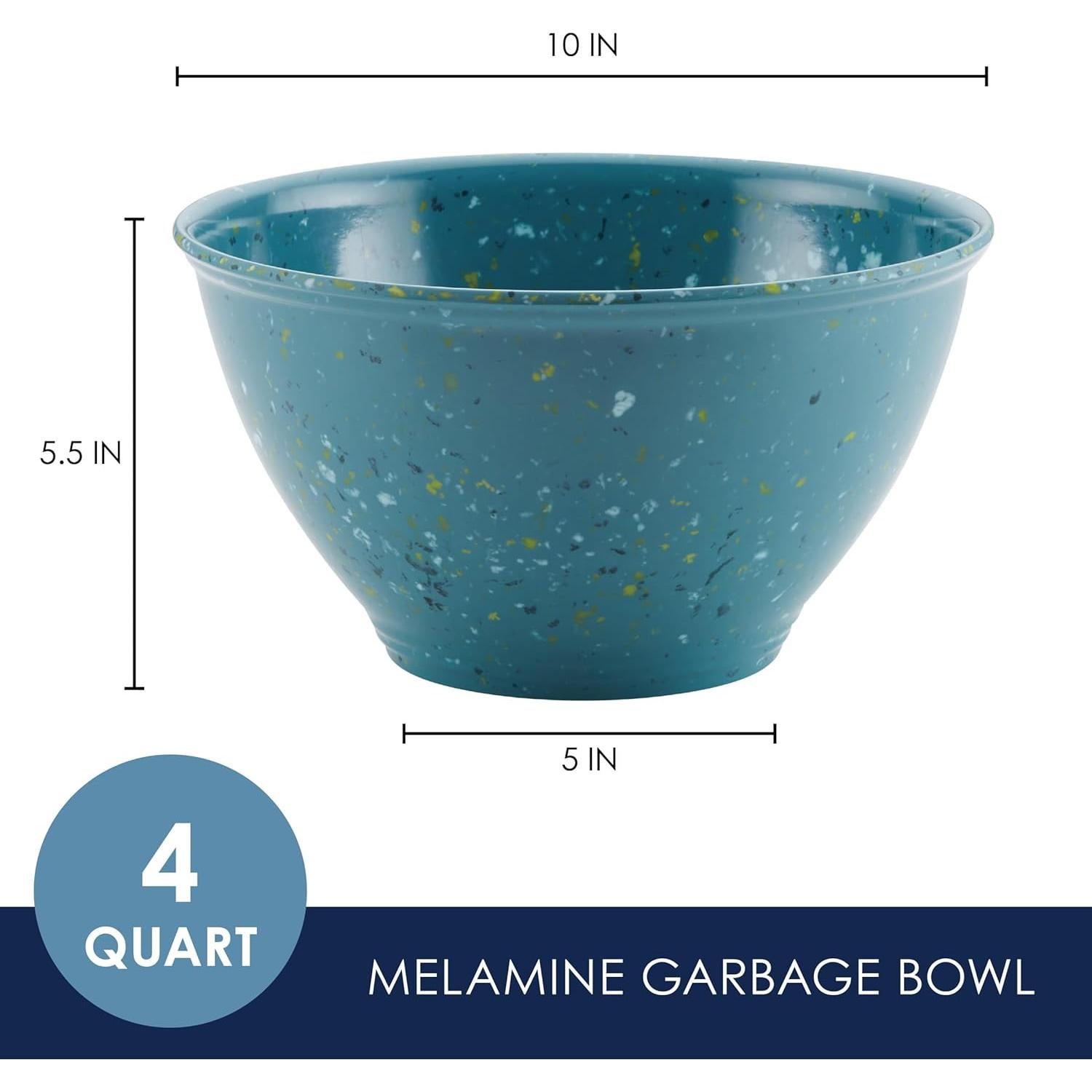 Tazón de Basura Rachael Ray 4L Melamina Azul Agave Antideslizante