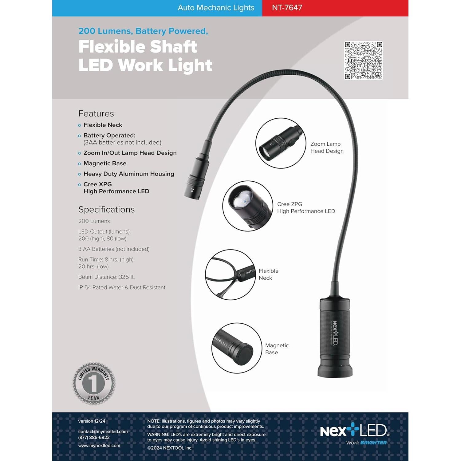 Linterna Flexible NextLED NT-7647 50.8 cm LED Cree IP54