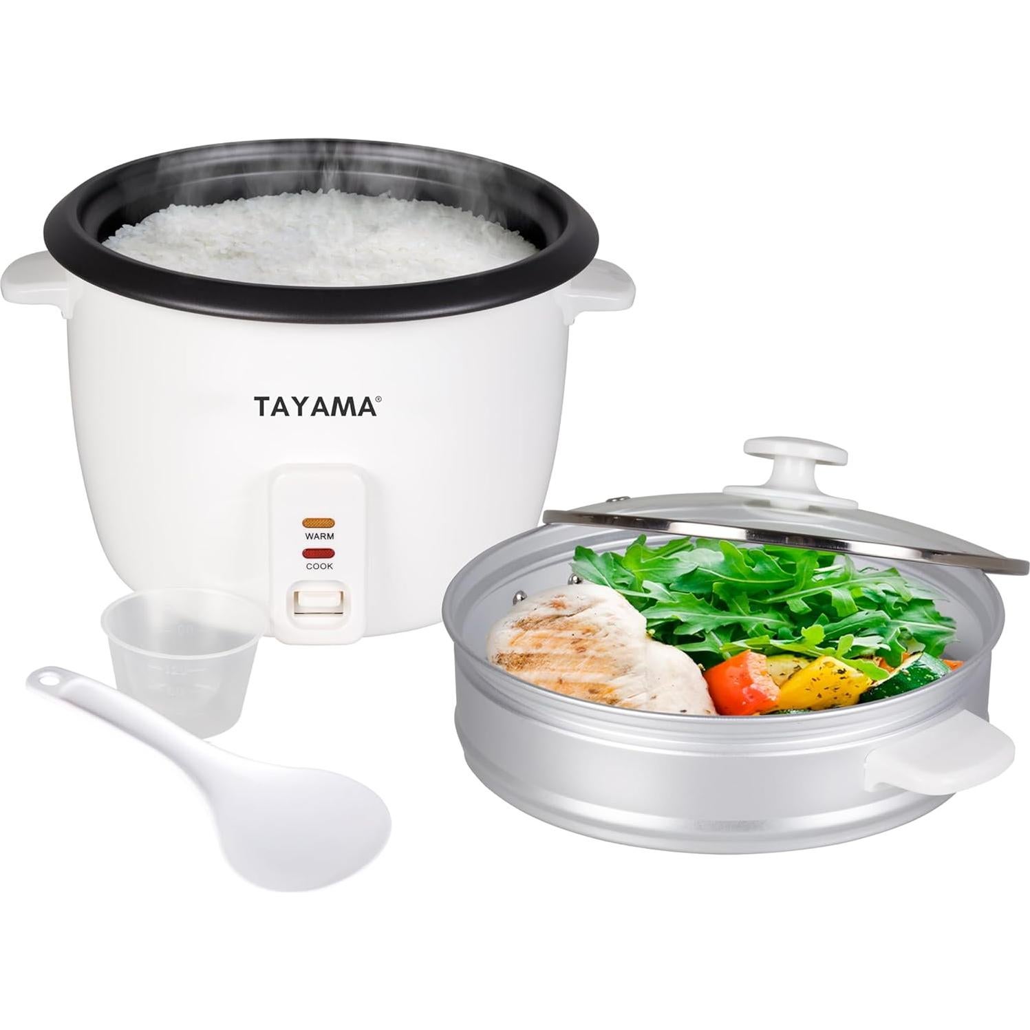 Olla Arrocera Tayama RC-8R 8 Tazas Blanca con Vaporera