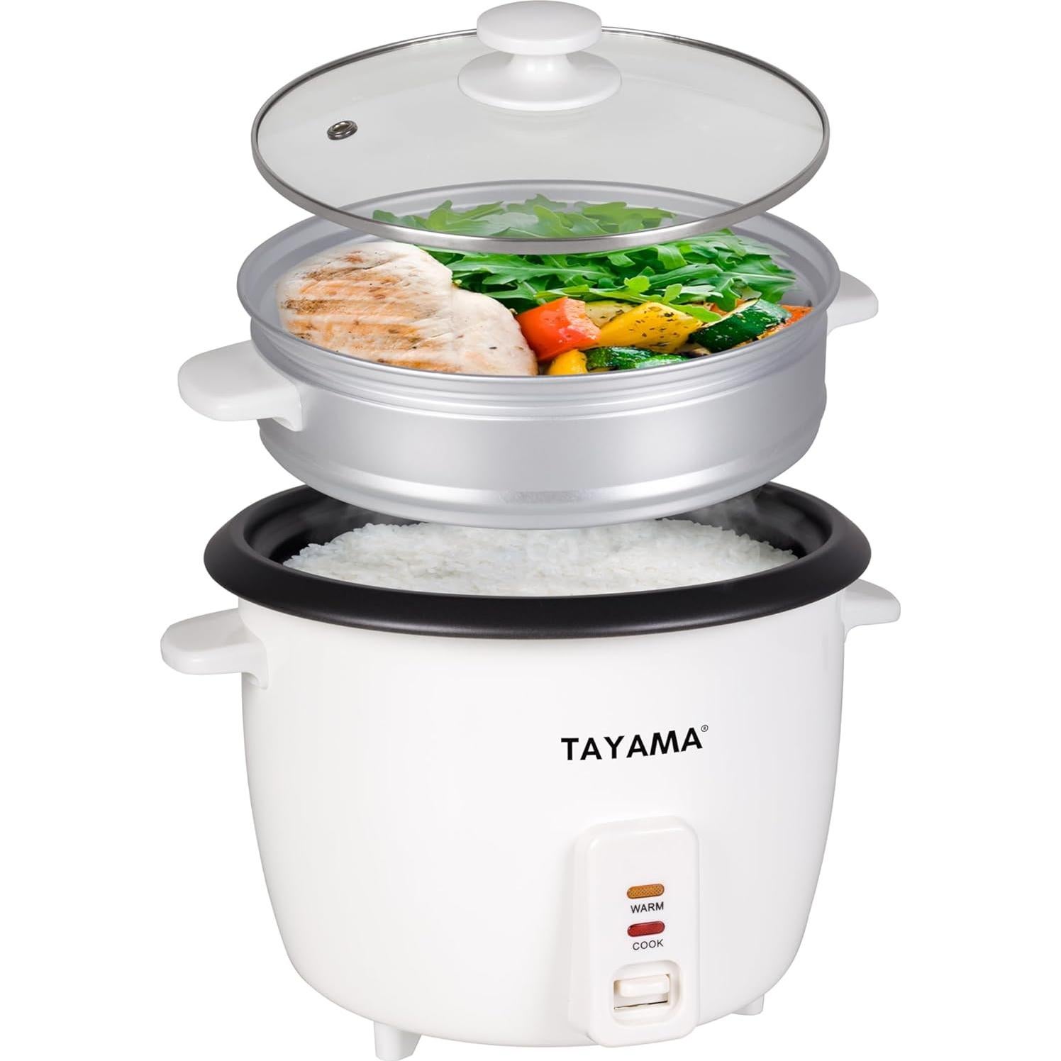 Olla Arrocera Tayama RC-8R 8 Tazas Blanca con Vaporera