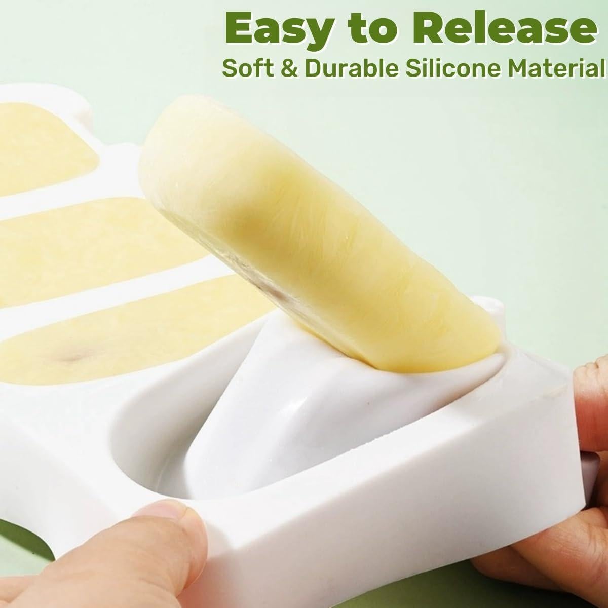 Juego de Moldes de Paletas de Silicona Zigihos con 100 Palitos