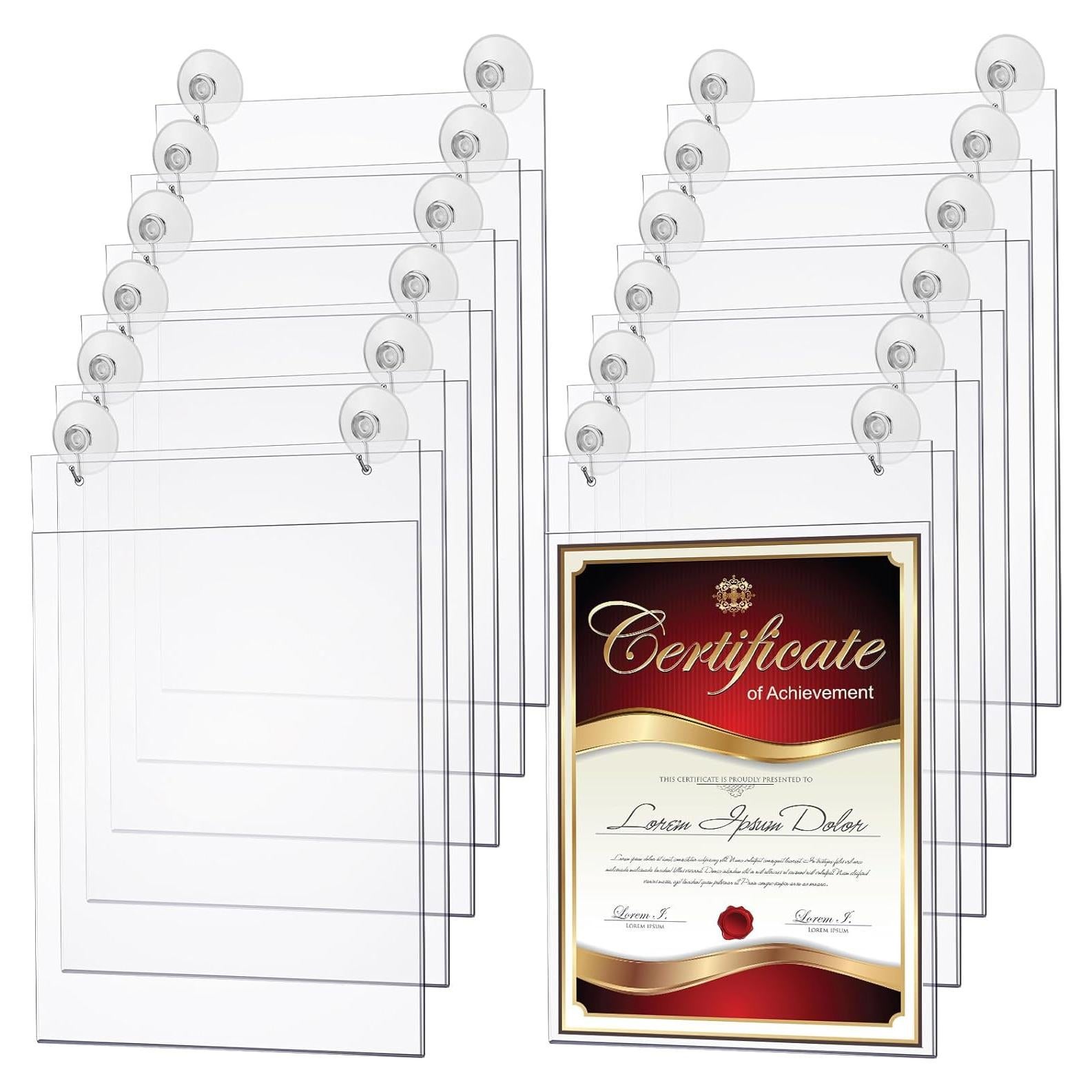 Soporte de Señal Acrílico Suzile 4 Pcs 21.6x27.9 cm con Ganchos