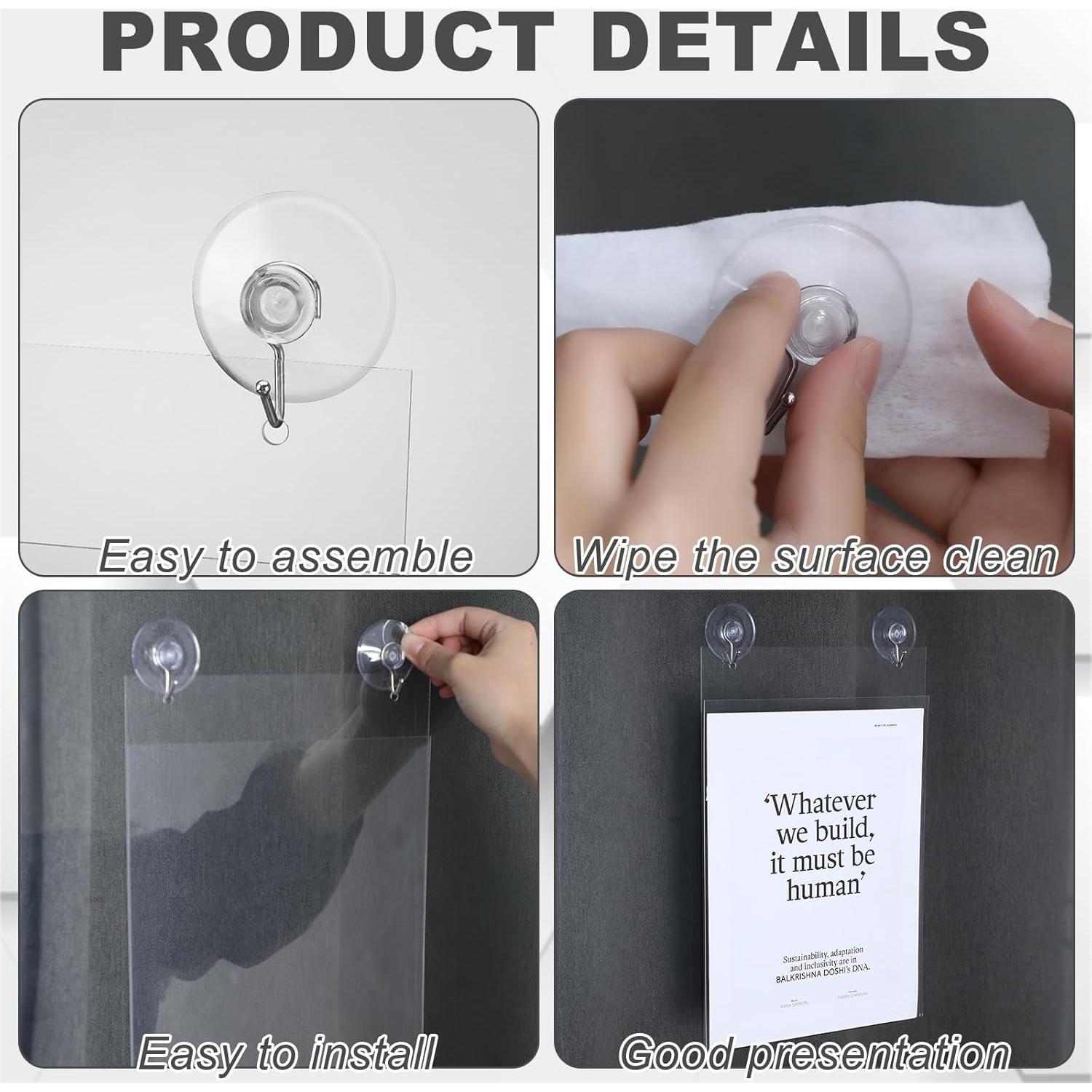 Soporte de Señal Acrílico Suzile 4 Pcs 21.6x27.9 cm con Ganchos