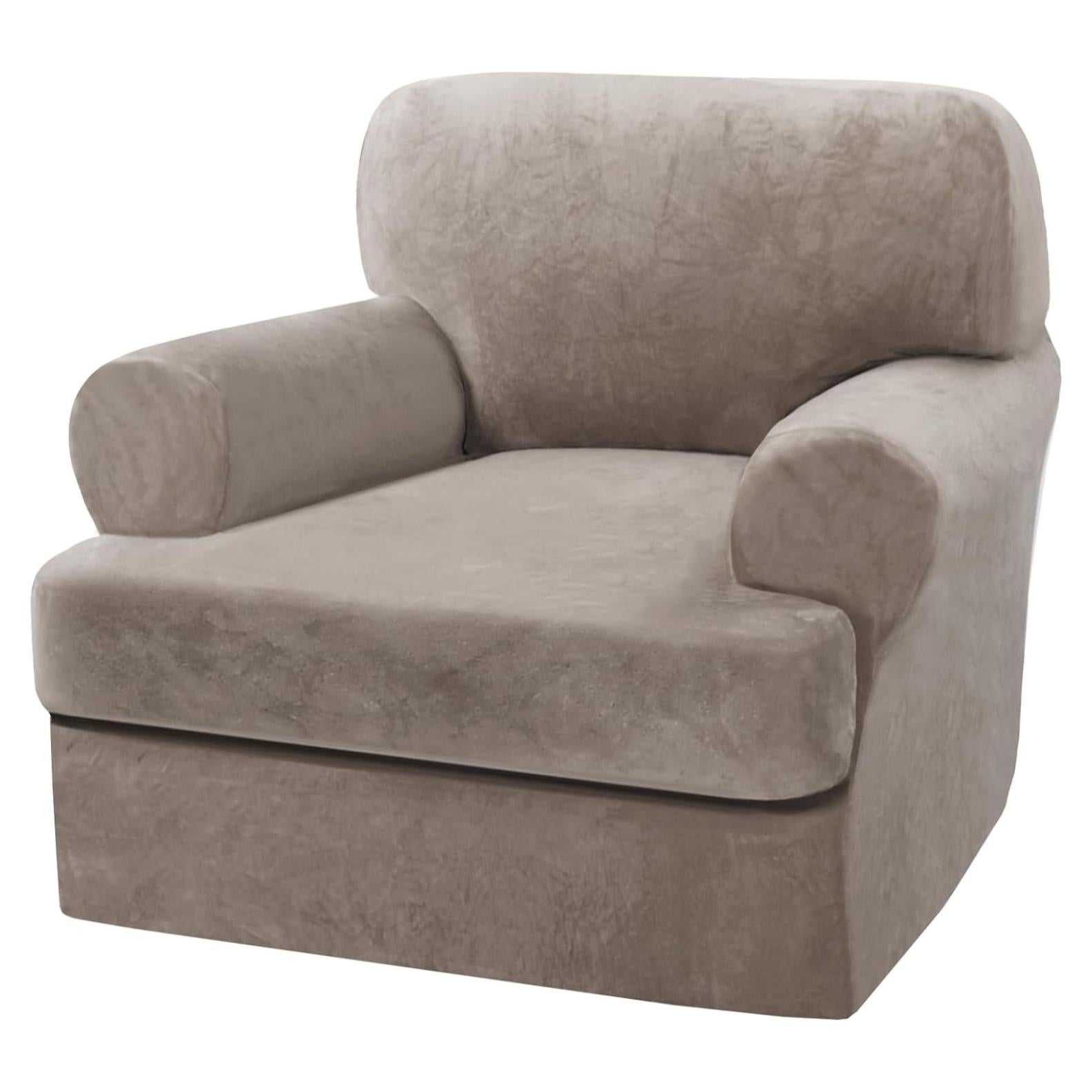 Funda de Sofá H.VERSAILTEX 2 Piezas Terciopelo Taupe