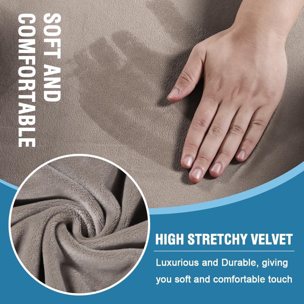 Funda de Sofá H.VERSAILTEX 2 Piezas Terciopelo Taupe