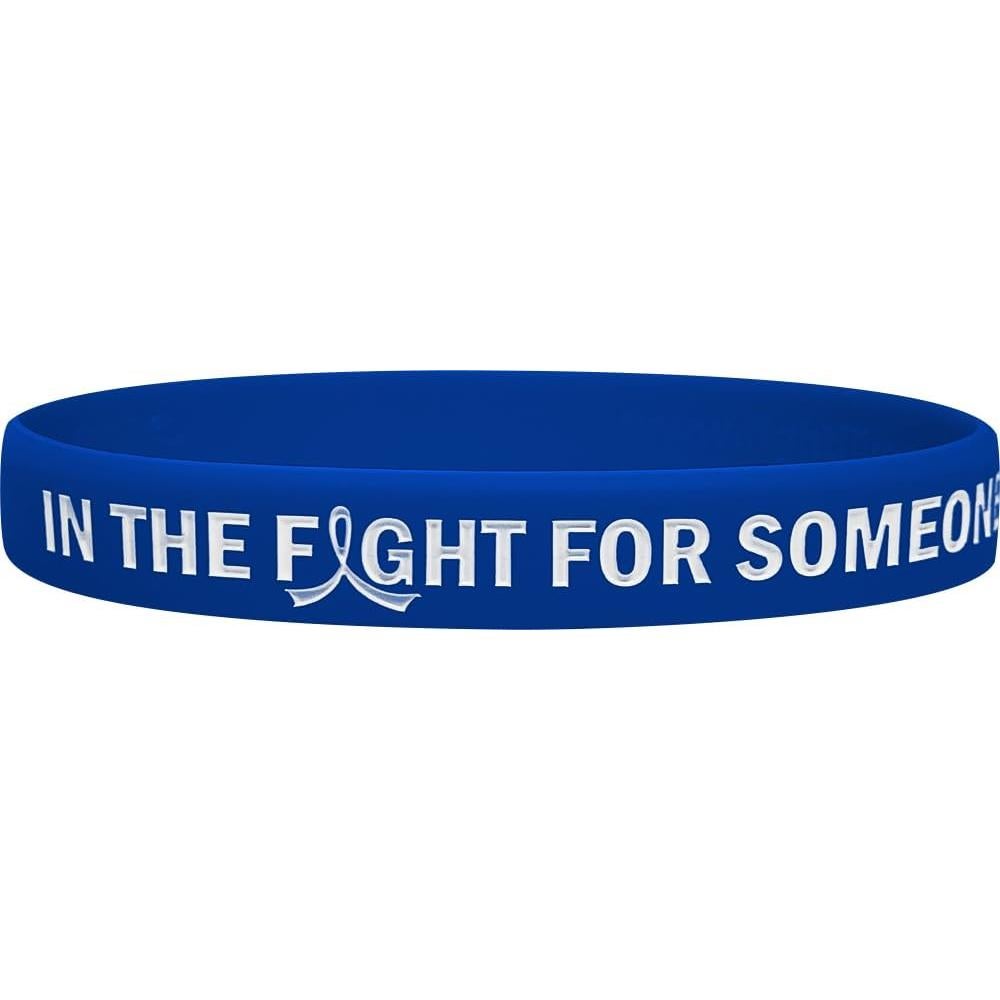 Pulsera de Silicona Azul Fight Like a Girl - Paquete de 10