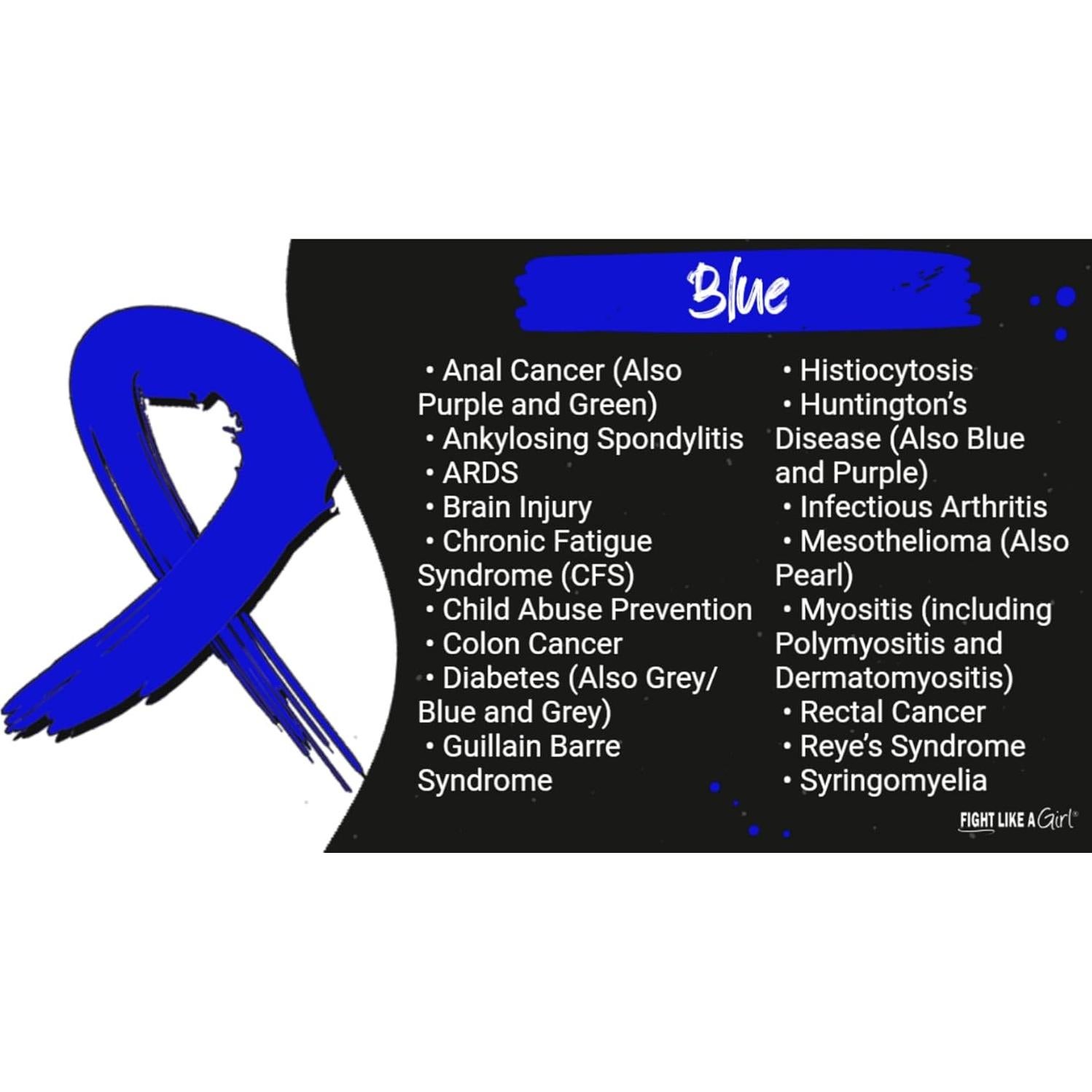 Pulsera de Silicona Azul Fight Like a Girl - Paquete de 10