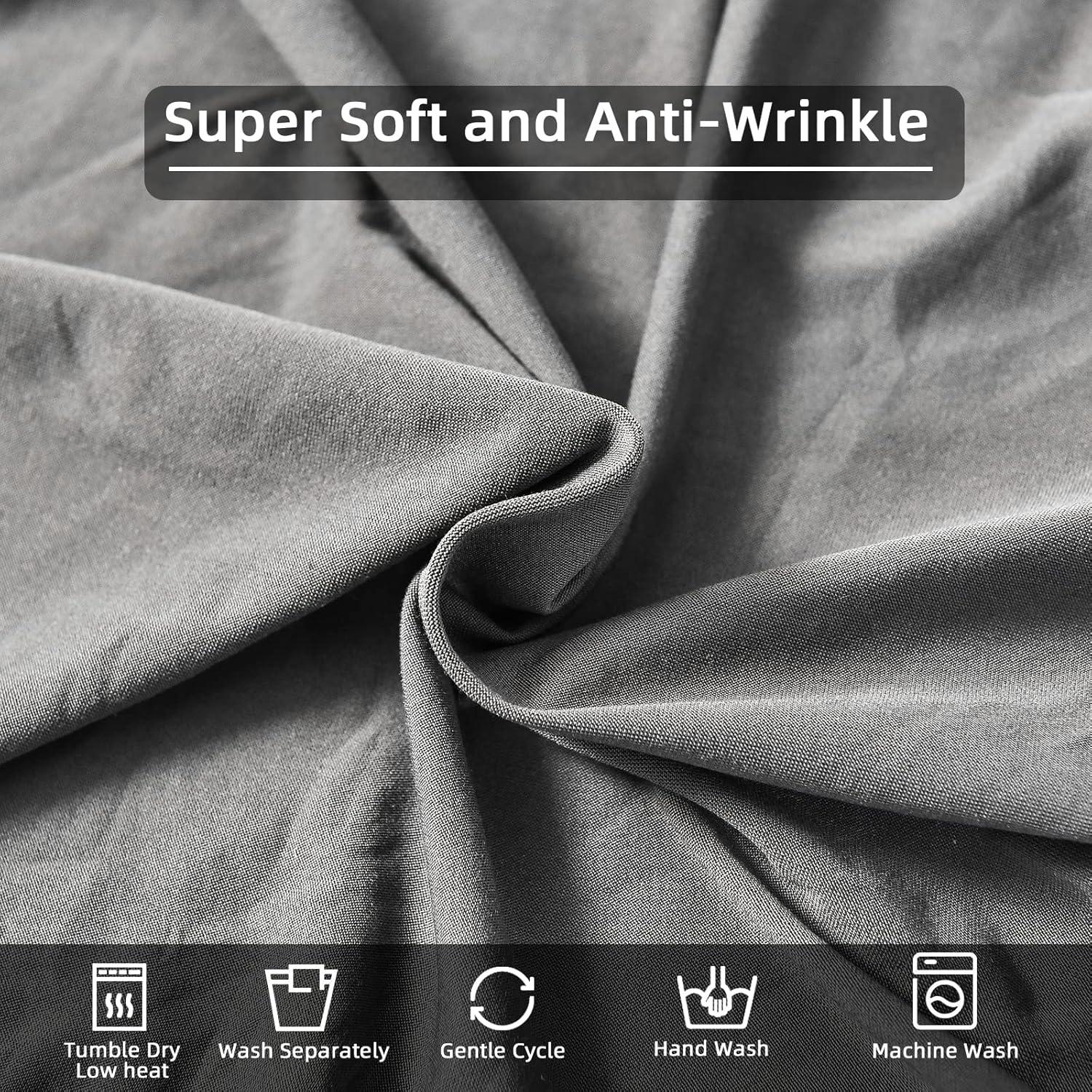 Funda de Sillón NILUOH 2 Piezas Respaldo Alto Gris