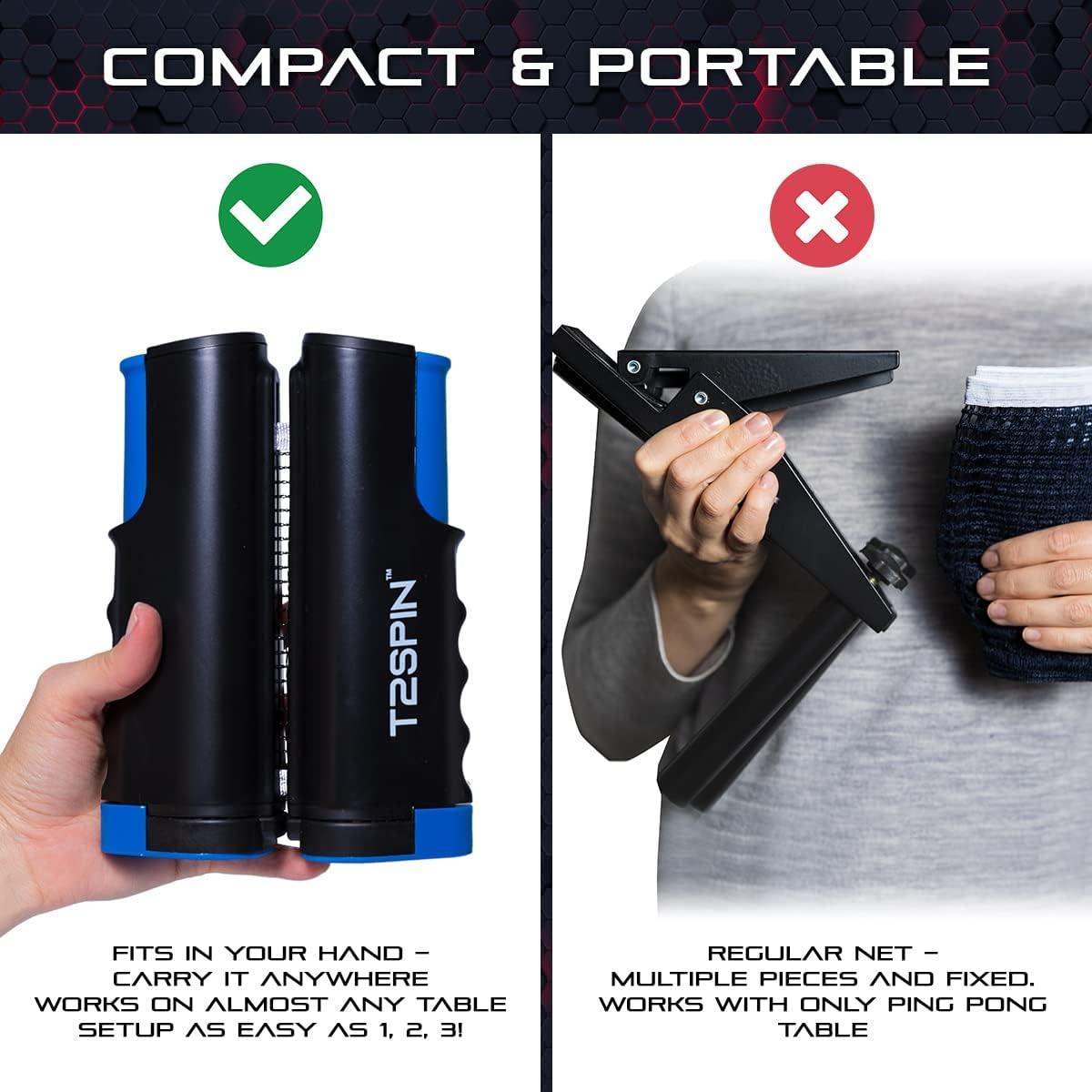 Red de Ping Pong Retráctil T2Spin - Portátil y Ajustable