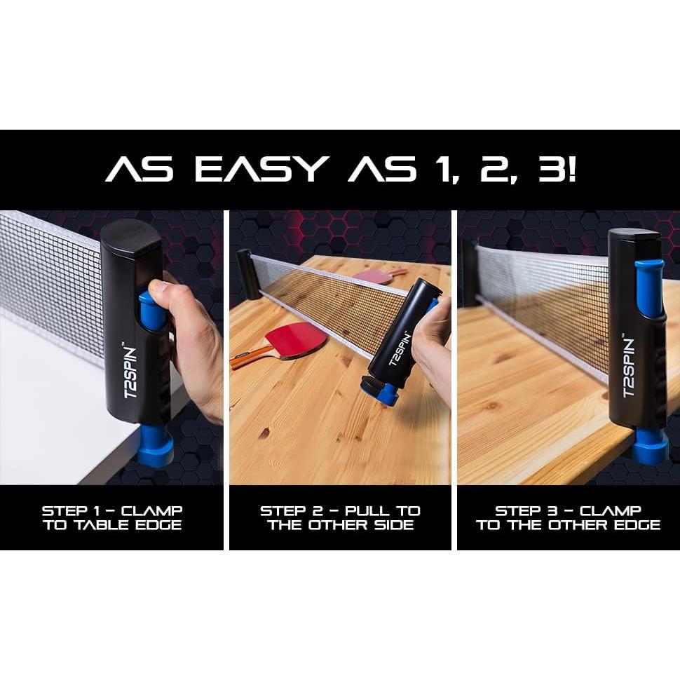 Red de Ping Pong Retráctil T2Spin - Portátil y Ajustable