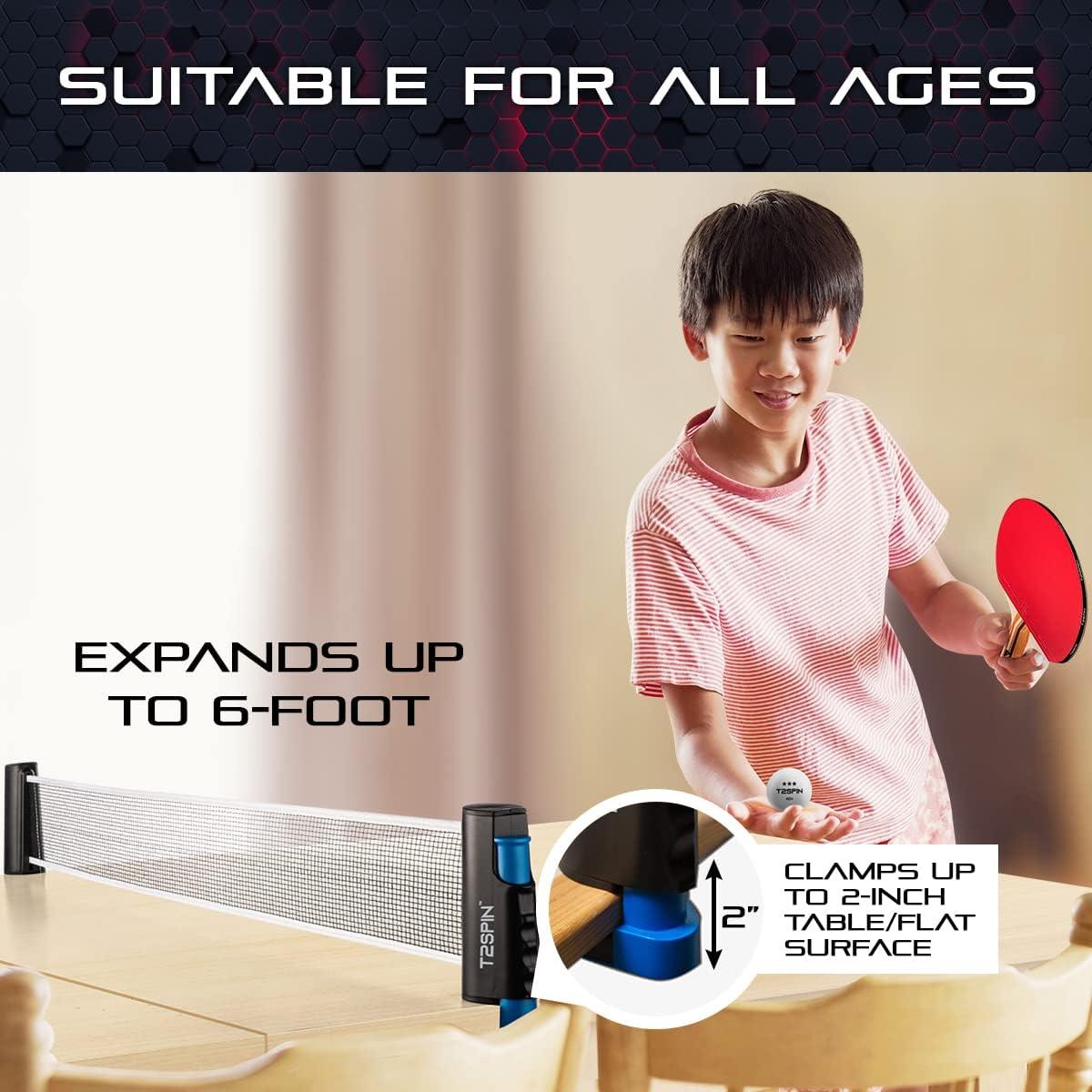 Red de Ping Pong Retráctil T2Spin - Portátil y Ajustable