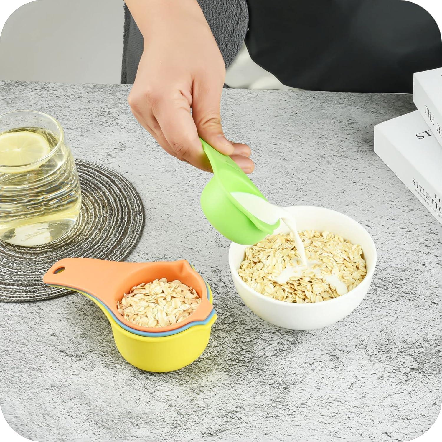 Juego de Tazas y Cucharas Medidoras Hotsyang Rosadas 15 Piezas