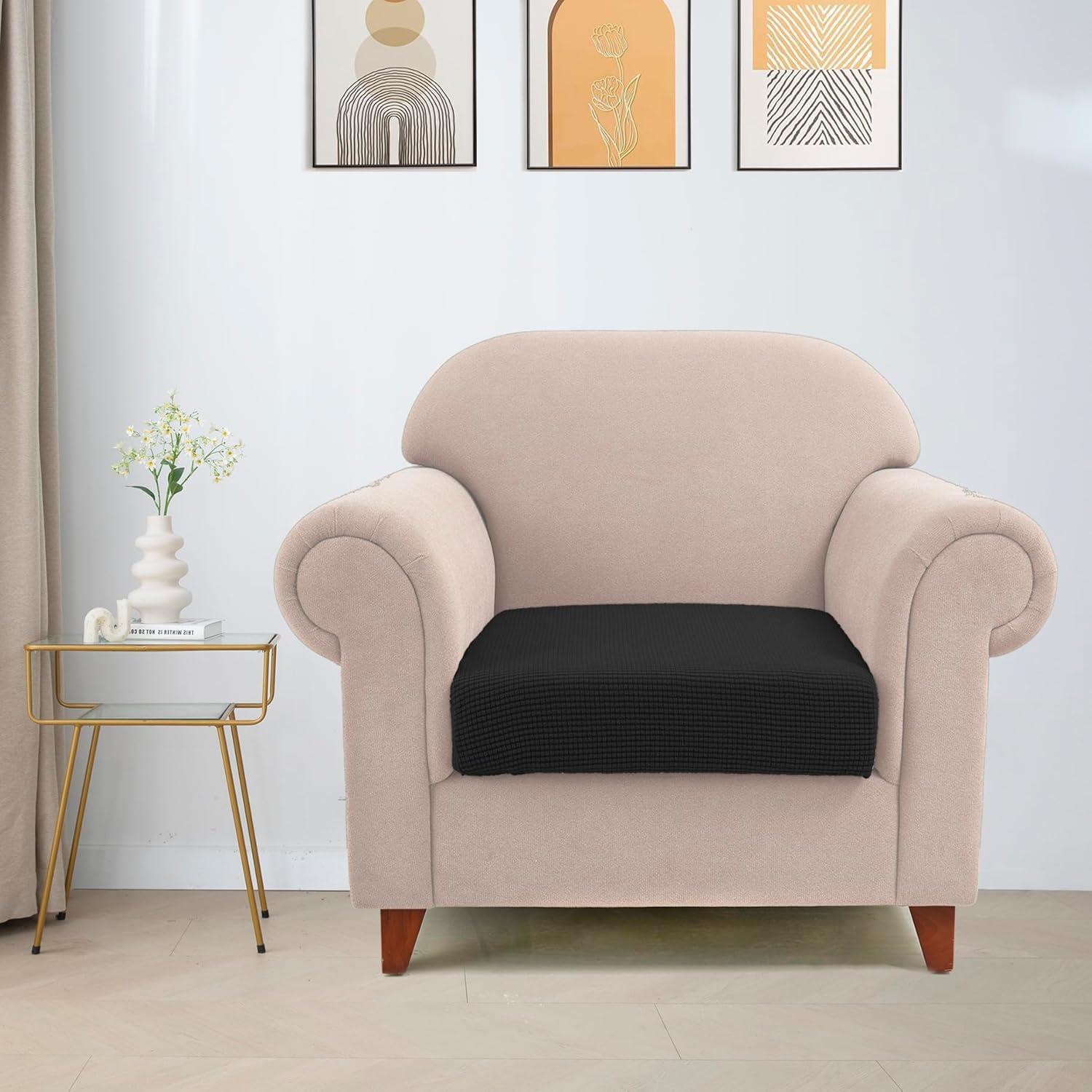 Funda de Cojín TOPYUMH Elástica Repelente al Agua Negro