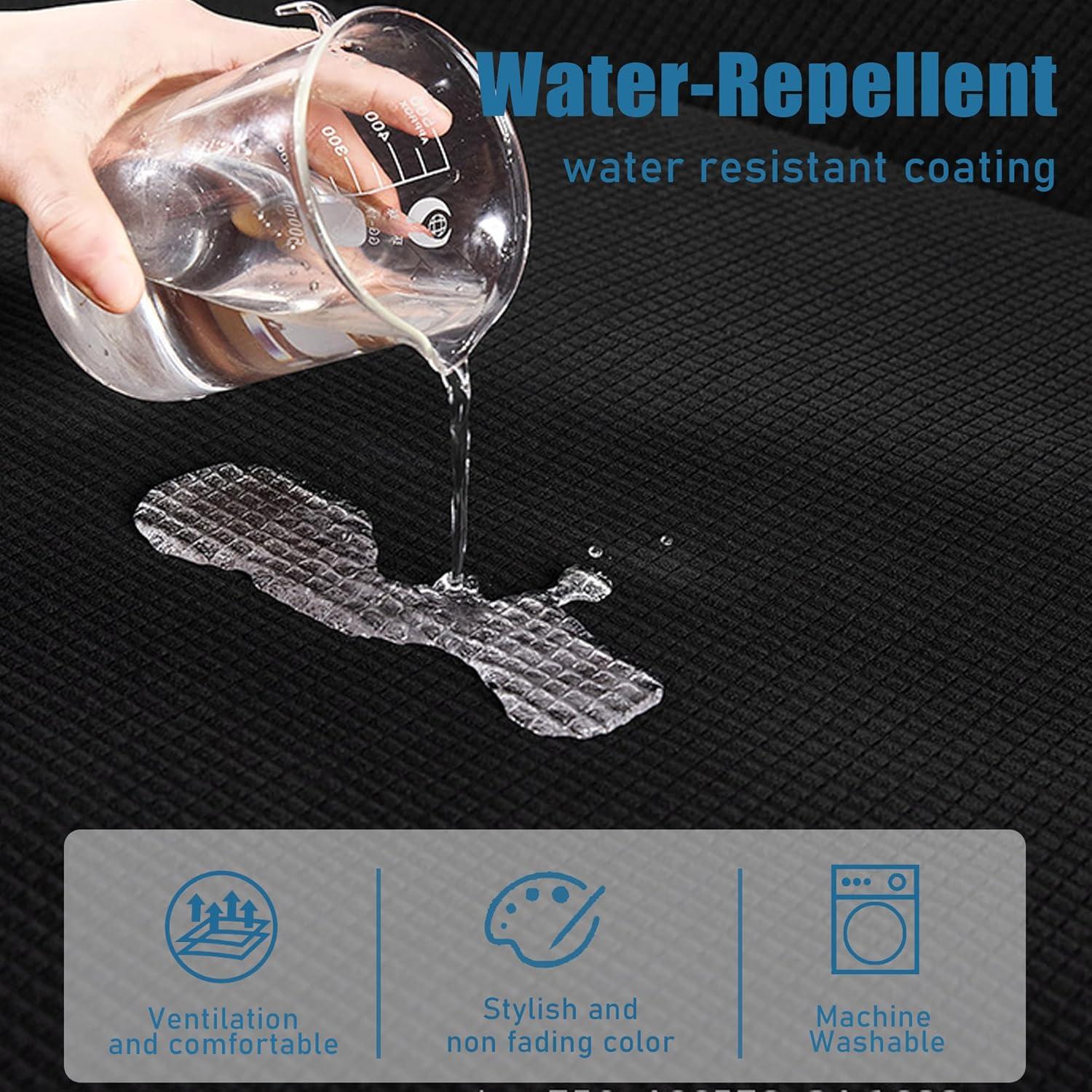 Funda de Cojín TOPYUMH Elástica Repelente al Agua Negro