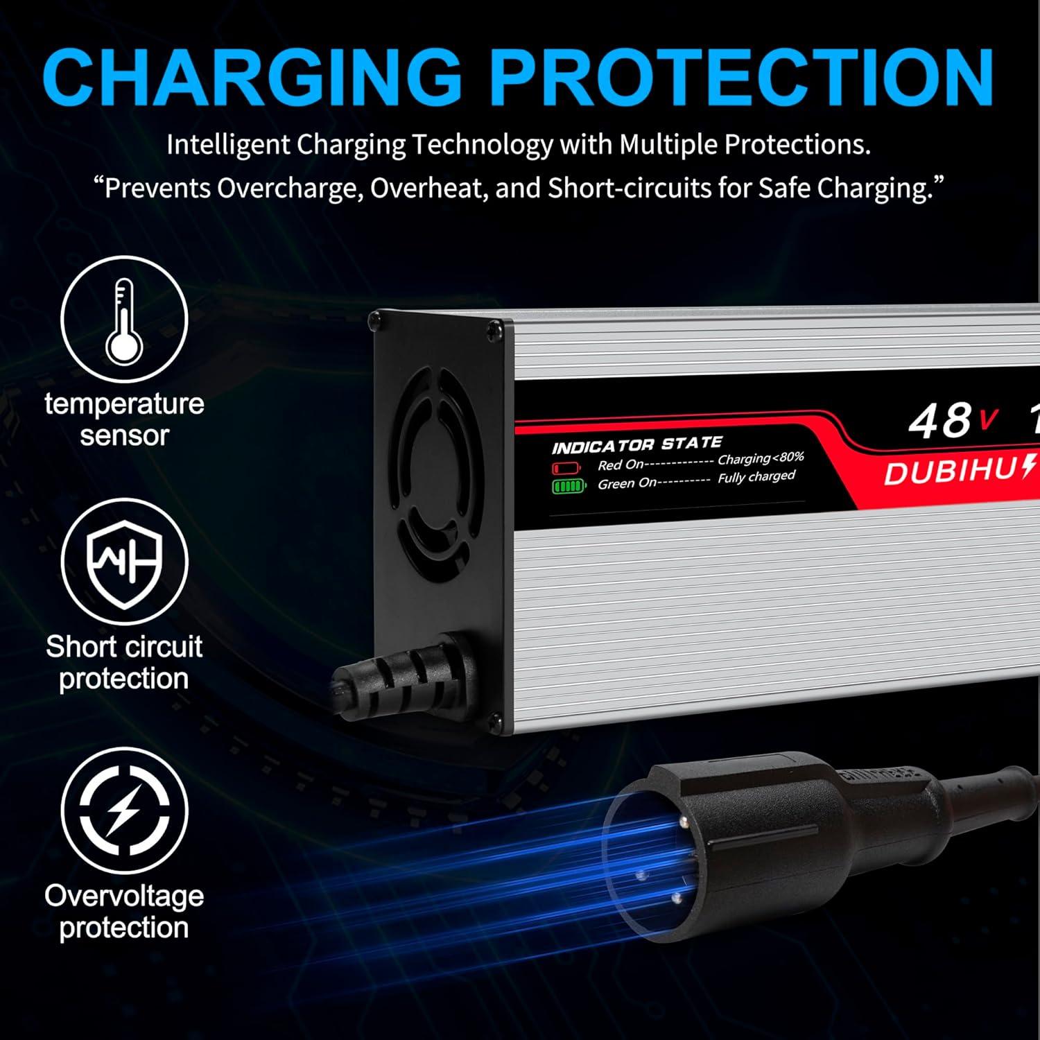 Cargador de Batería DUBIHU 48V 15A para Carro de Golf