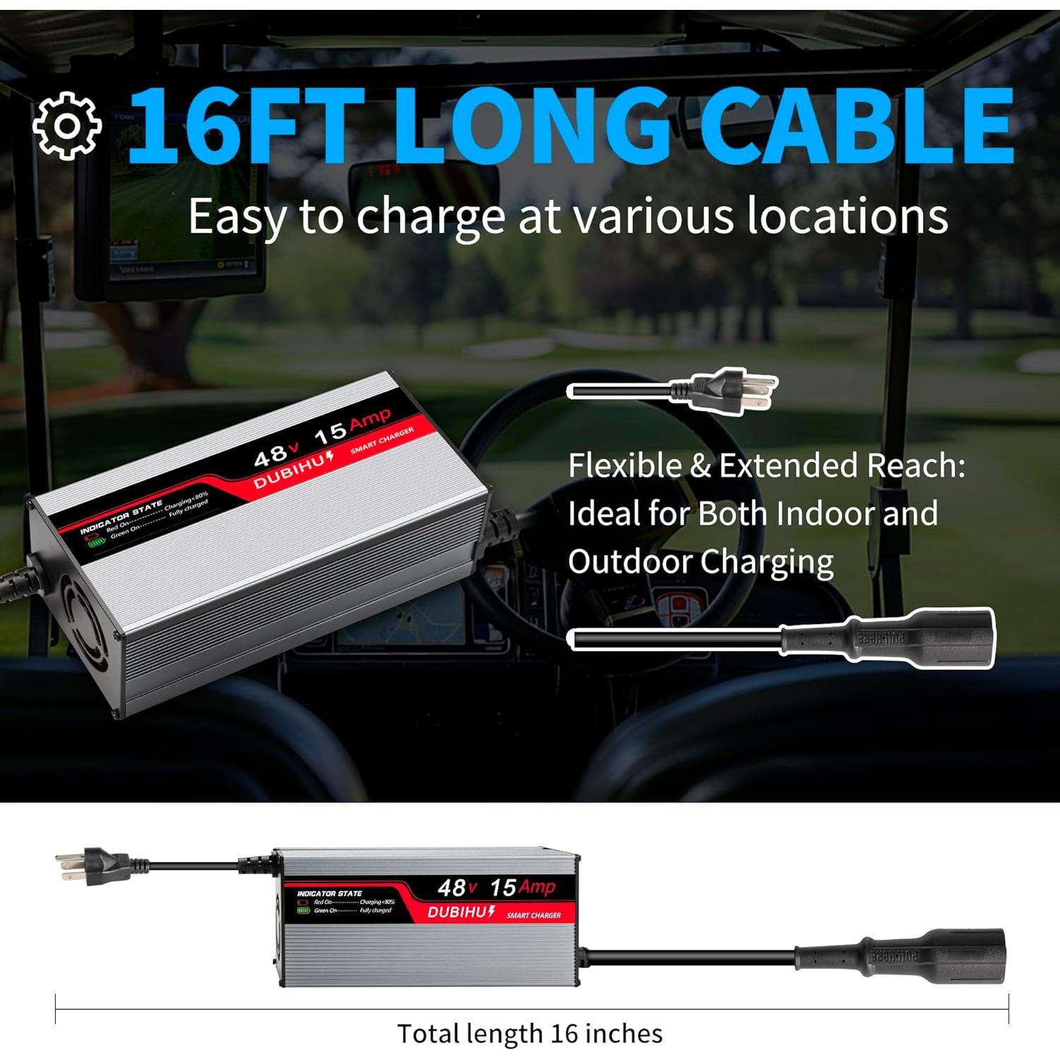 Cargador de Batería DUBIHU 48V 15A para Carro de Golf