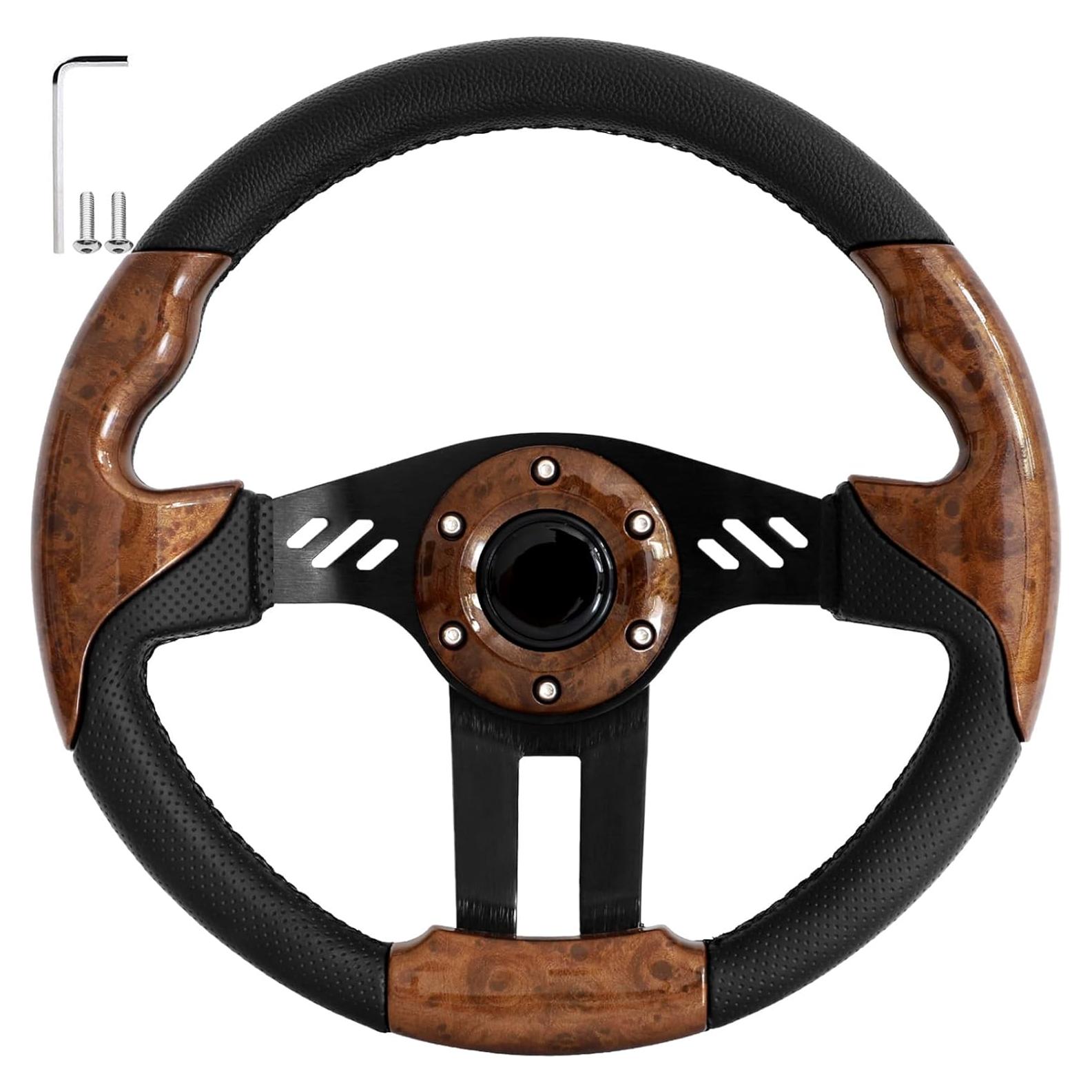 Volante de Carrito de Golf iLSKW 12.5" Universal PVC Madera