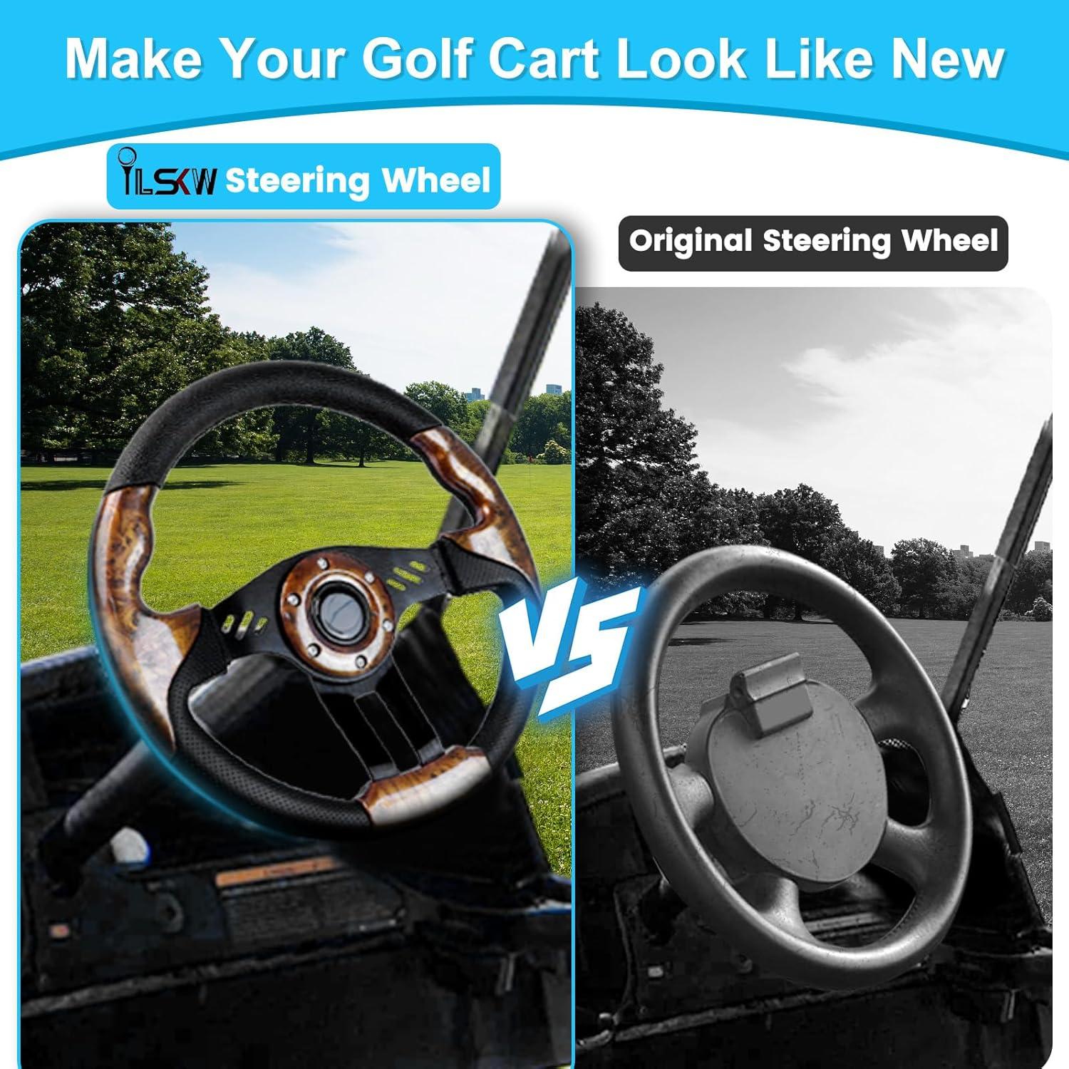 Volante de Carrito de Golf iLSKW 12.5" Universal PVC Madera
