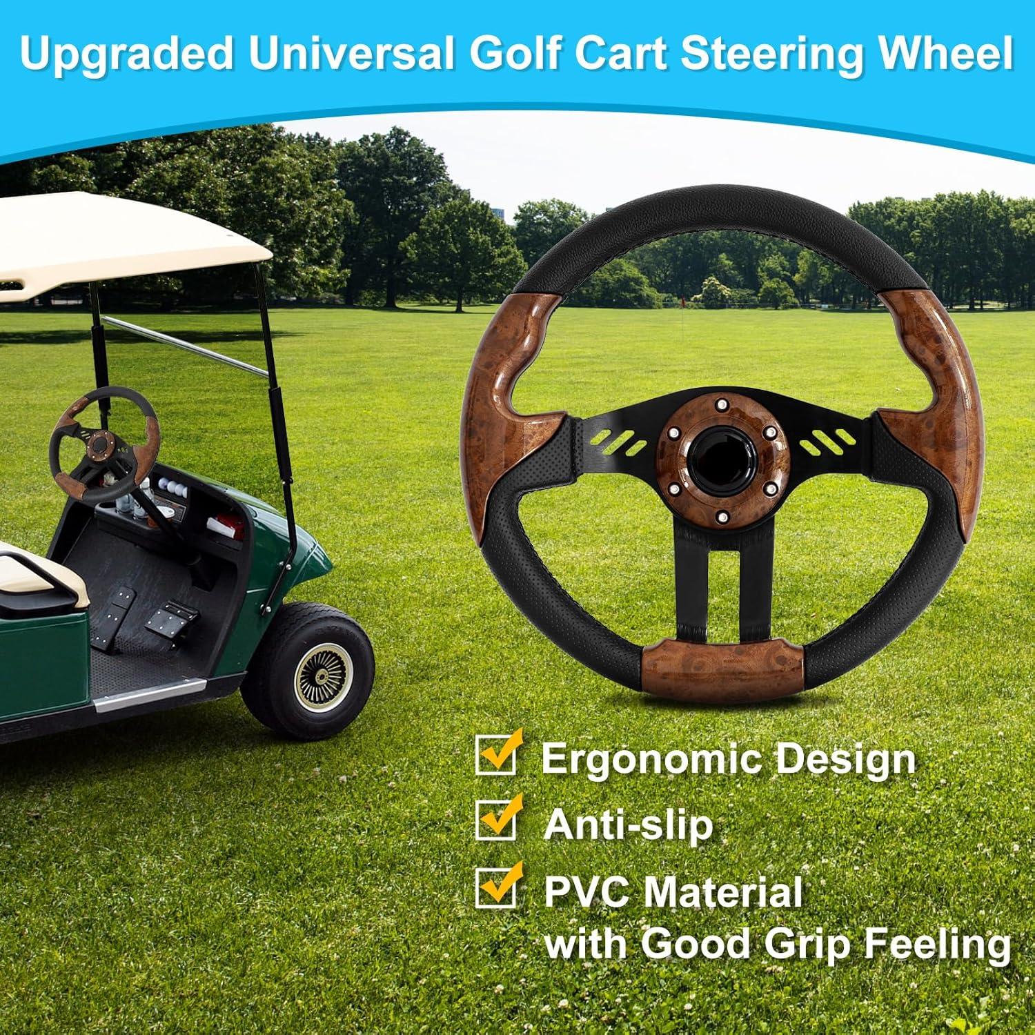 Volante de Carrito de Golf iLSKW 12.5" Universal PVC Madera