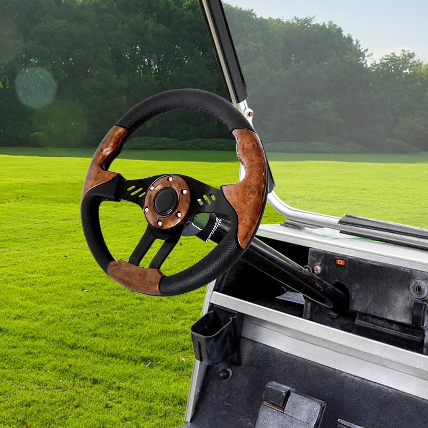 Volante de Carrito de Golf iLSKW 12.5" Universal PVC Madera