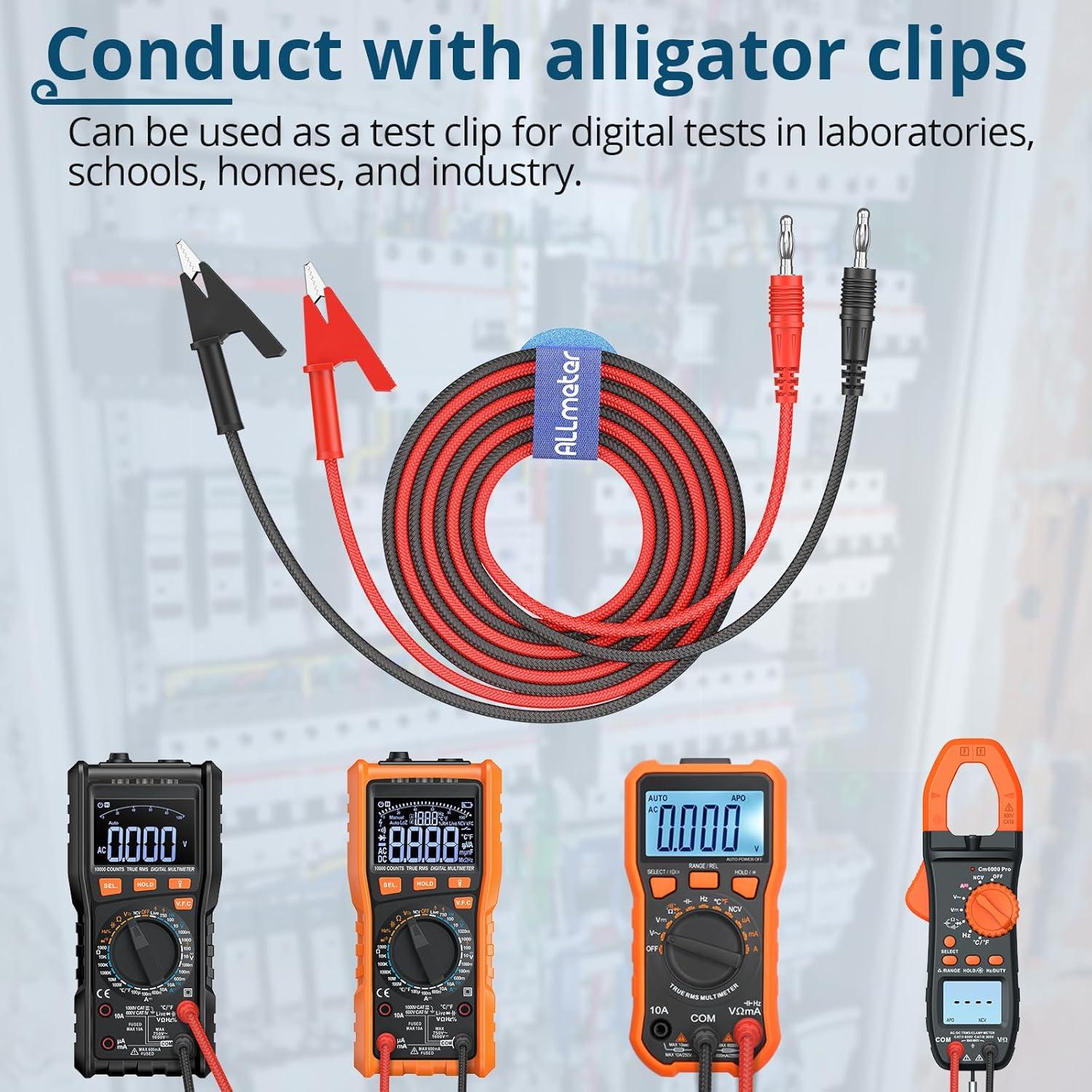 Cables de Prueba Banana a Cocodrilo 1m 15A ALLmeter