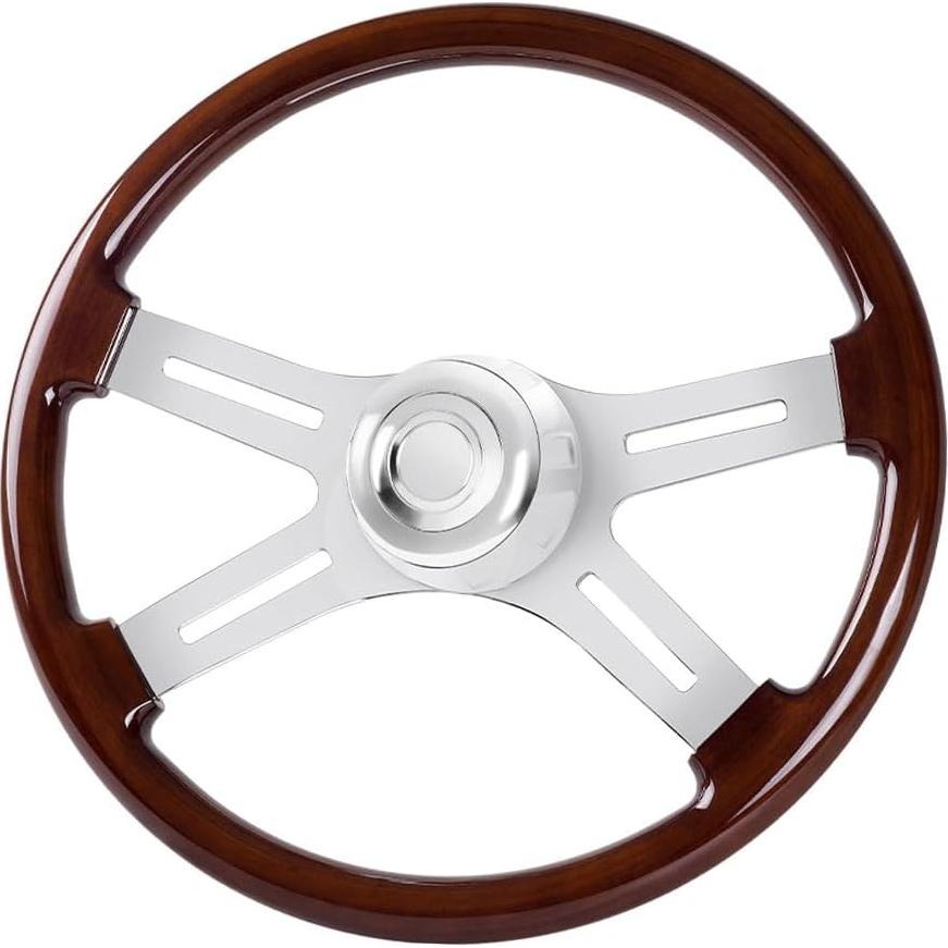 Volante de Camión RASTP 45.72 cm Madera y Aluminio 4 Radios