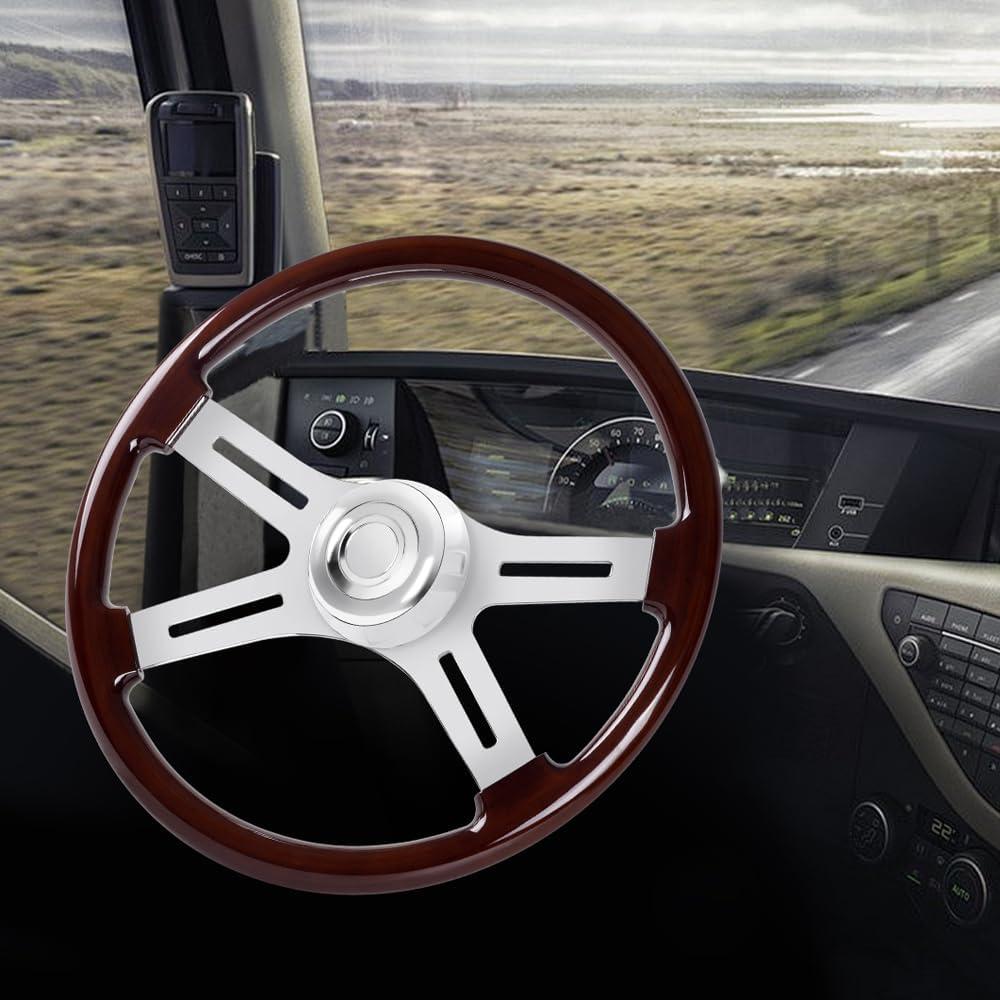 Volante de Camión RASTP 45.72 cm Madera y Aluminio 4 Radios