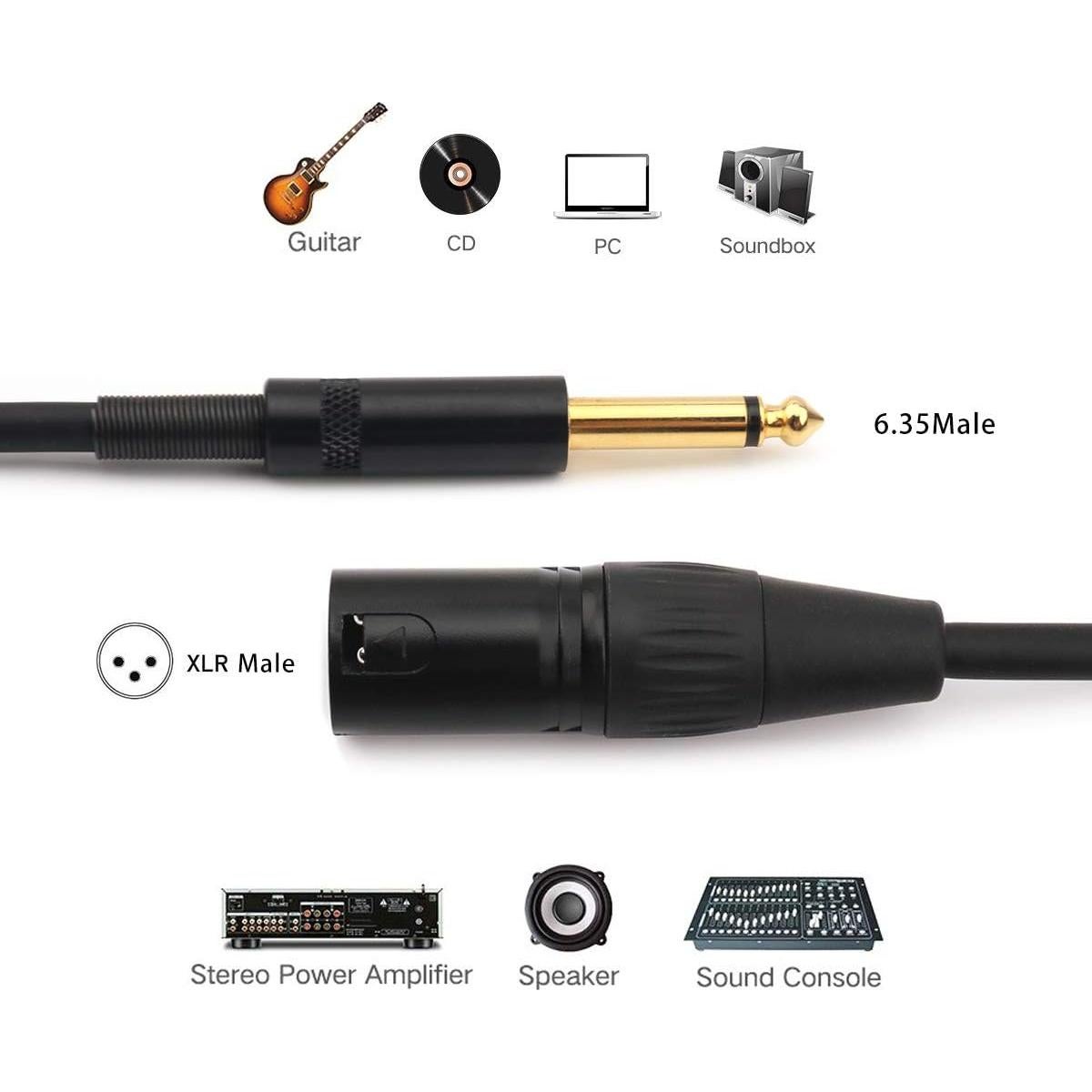 Cable NANYI 6.35mm TS Macho a XLR Macho 3M Audio