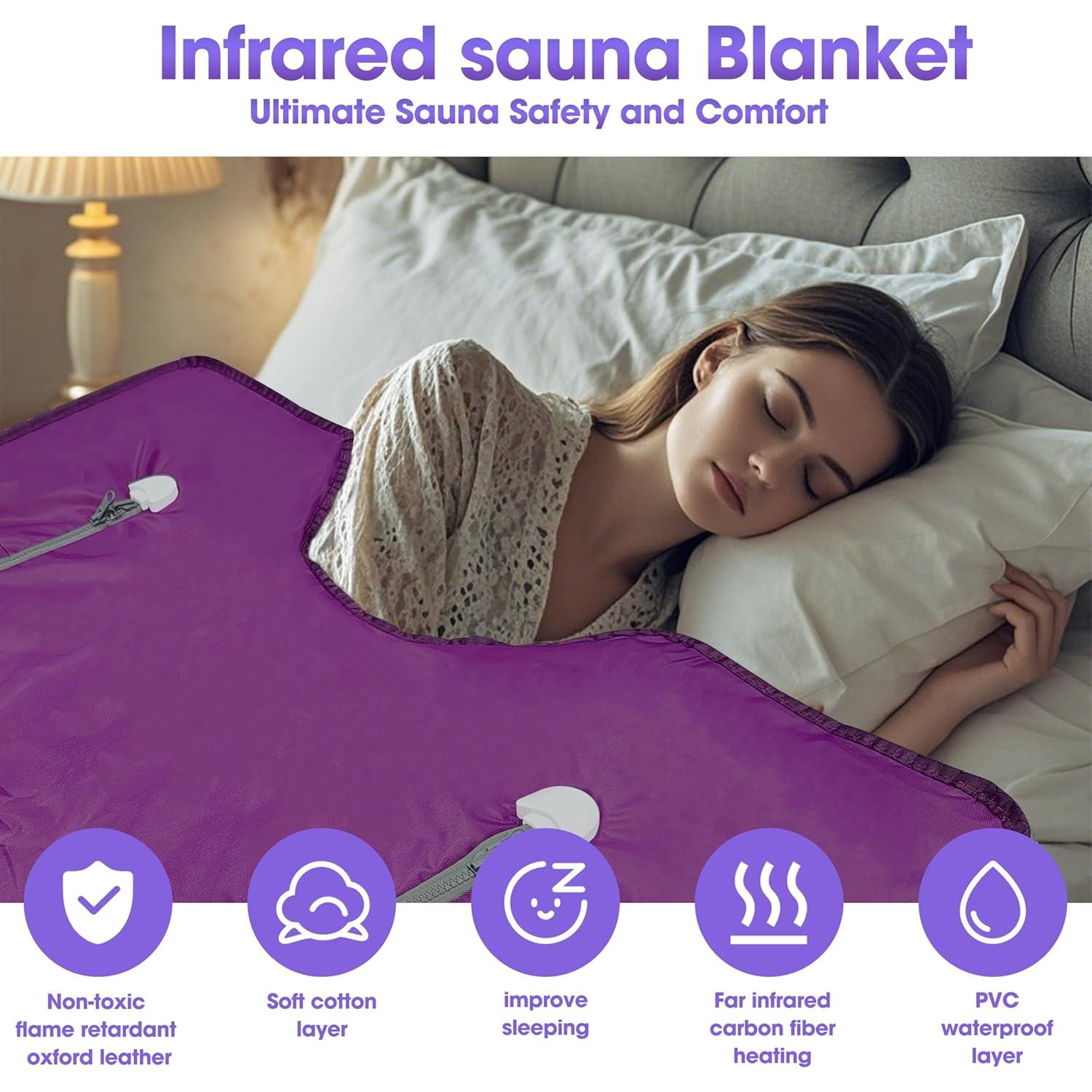 Manta de Sauna Infrarroja PINJAZE 2-Zonas Control Remoto